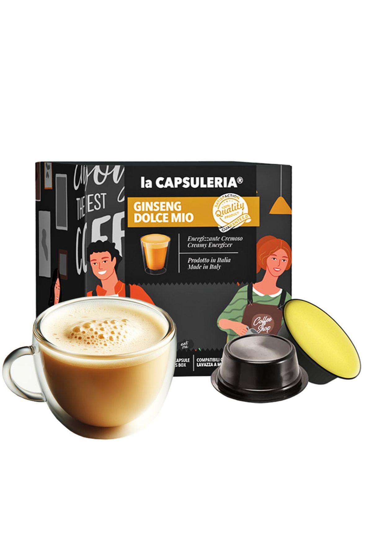 La Capsuleria Ginseng Dulce, 16 Capsule Compatibile Lavazza * A Modo Mio *, La Capsuleria - Mărime unică