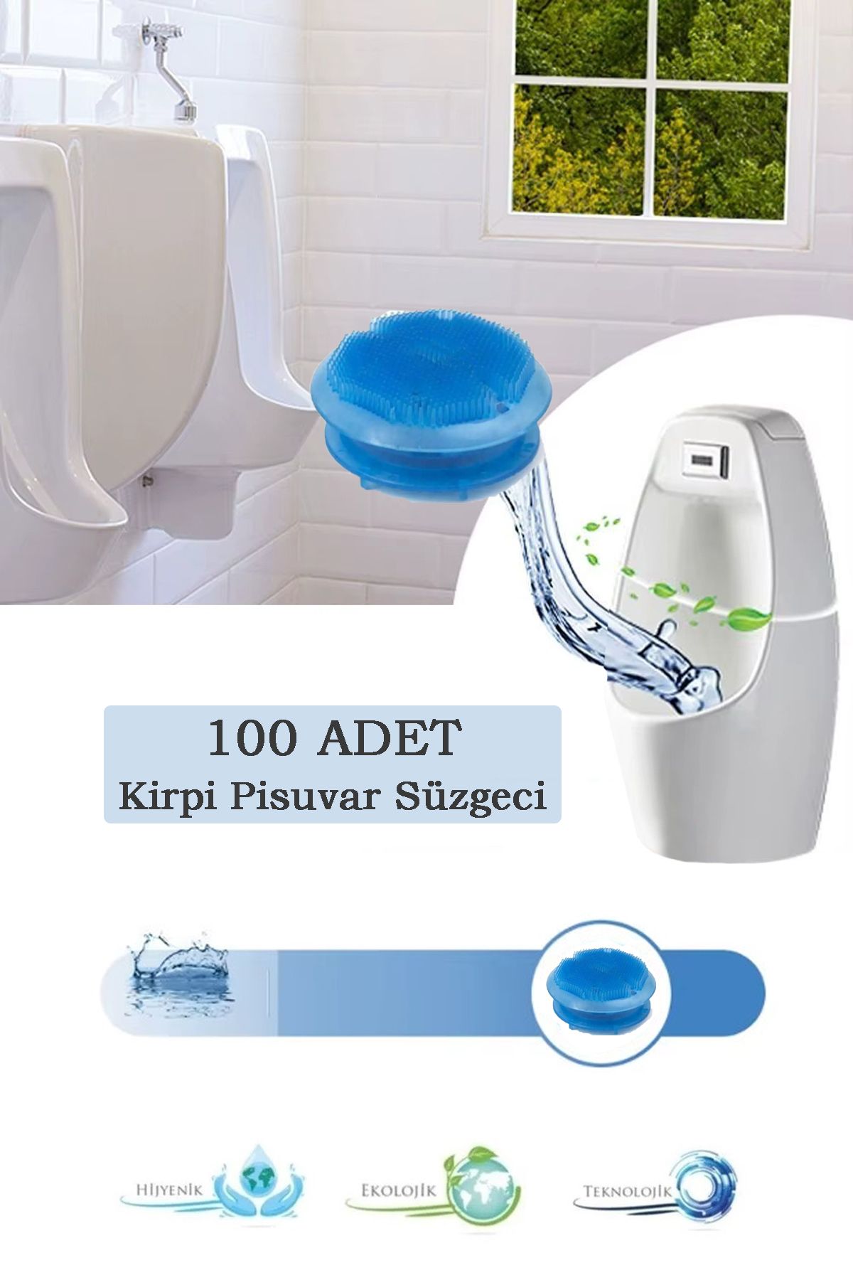 Maproworld 100 Adet Okyanus Kokulu Kirpi Pisuvar Süzgeci - Koku Giderici Kireç Çözücü Sıçrama Önleyici Tasarım