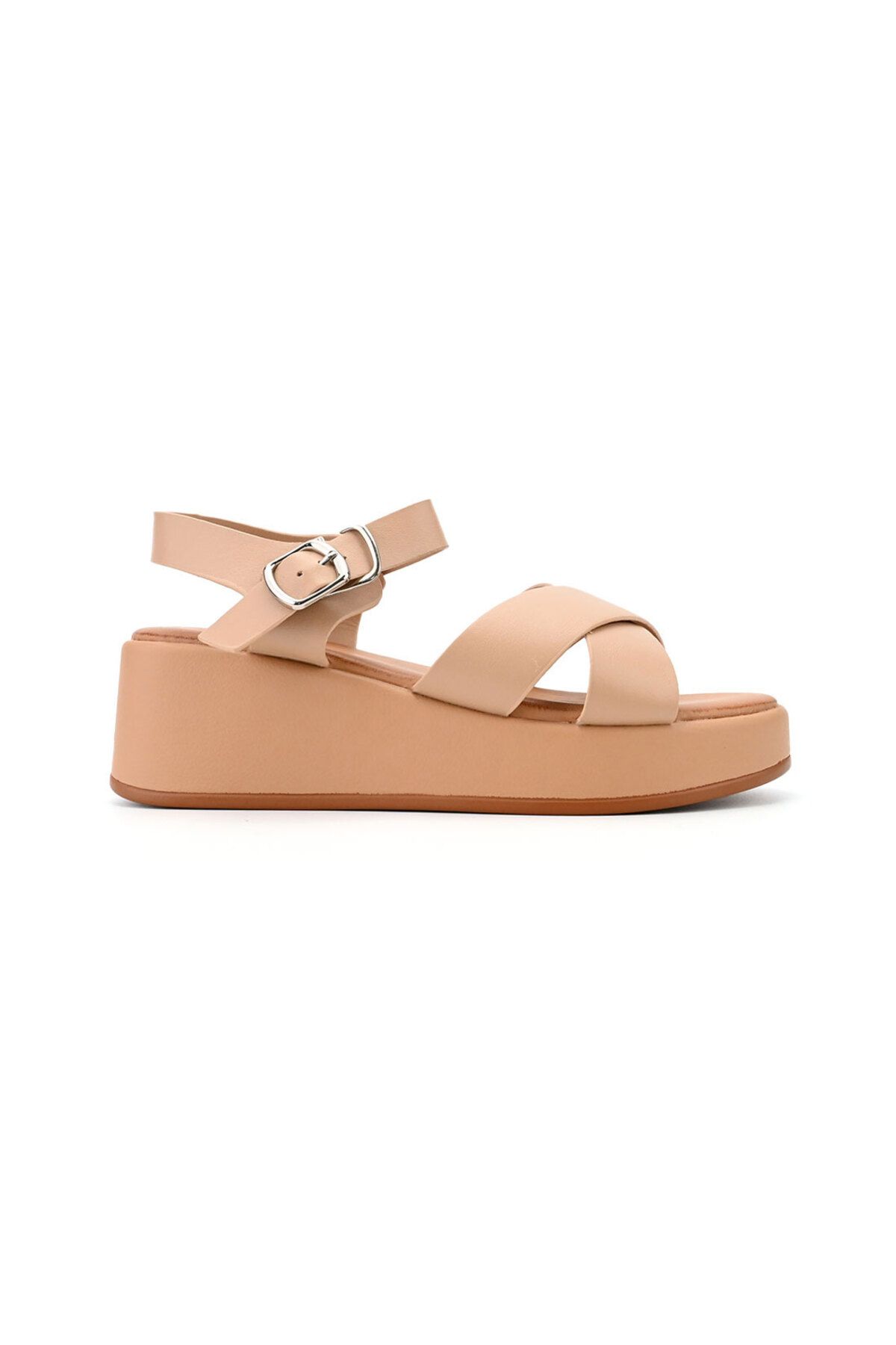 Tmall-Sandale de dama,Cu platforma,Din Piele Ecologica,SA80,Bej 1