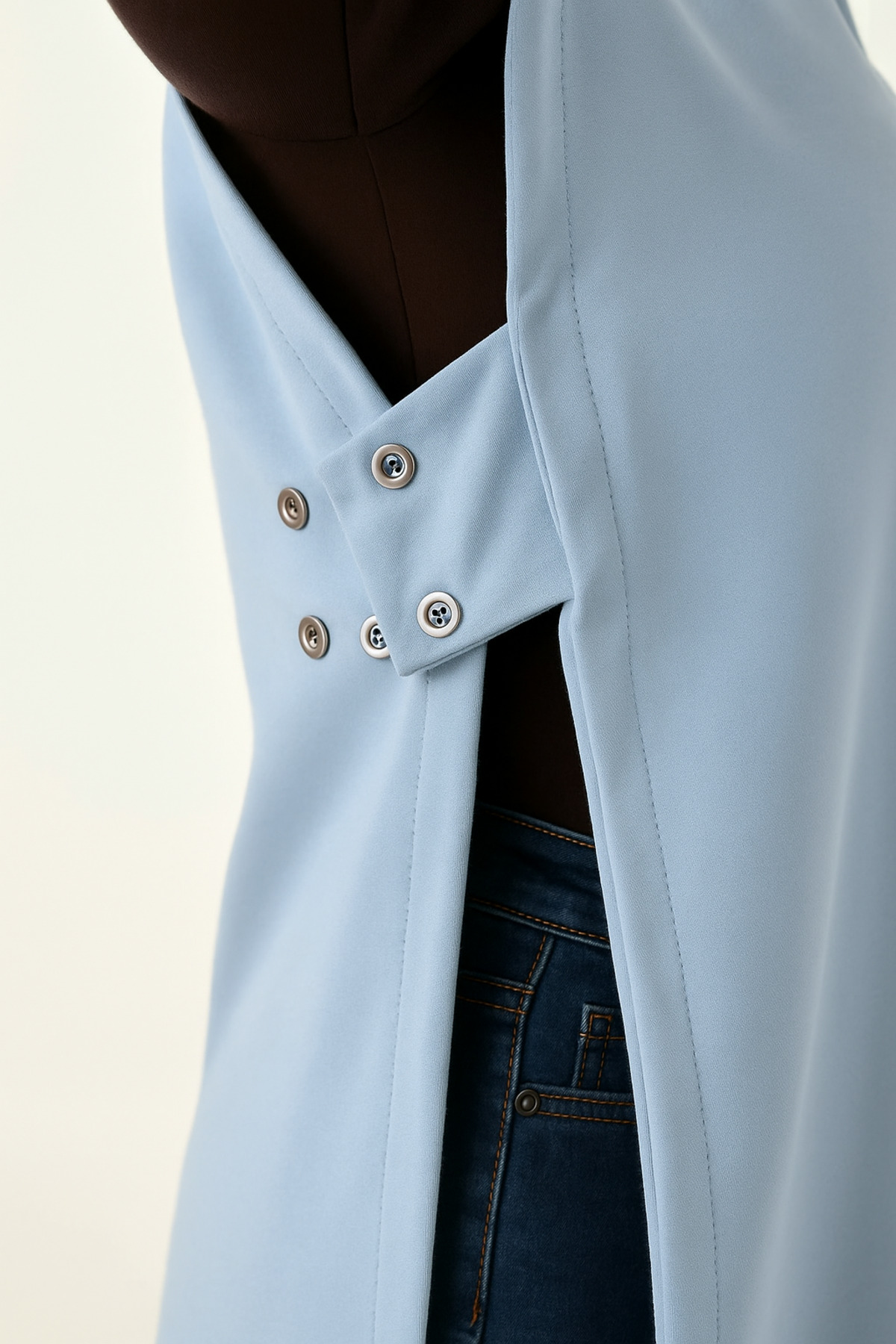 mirach Yanları Açık Büyük Beden Oversize Sweatshirt Süveter Modeli Sıfır Kol Tasarım görsel 2