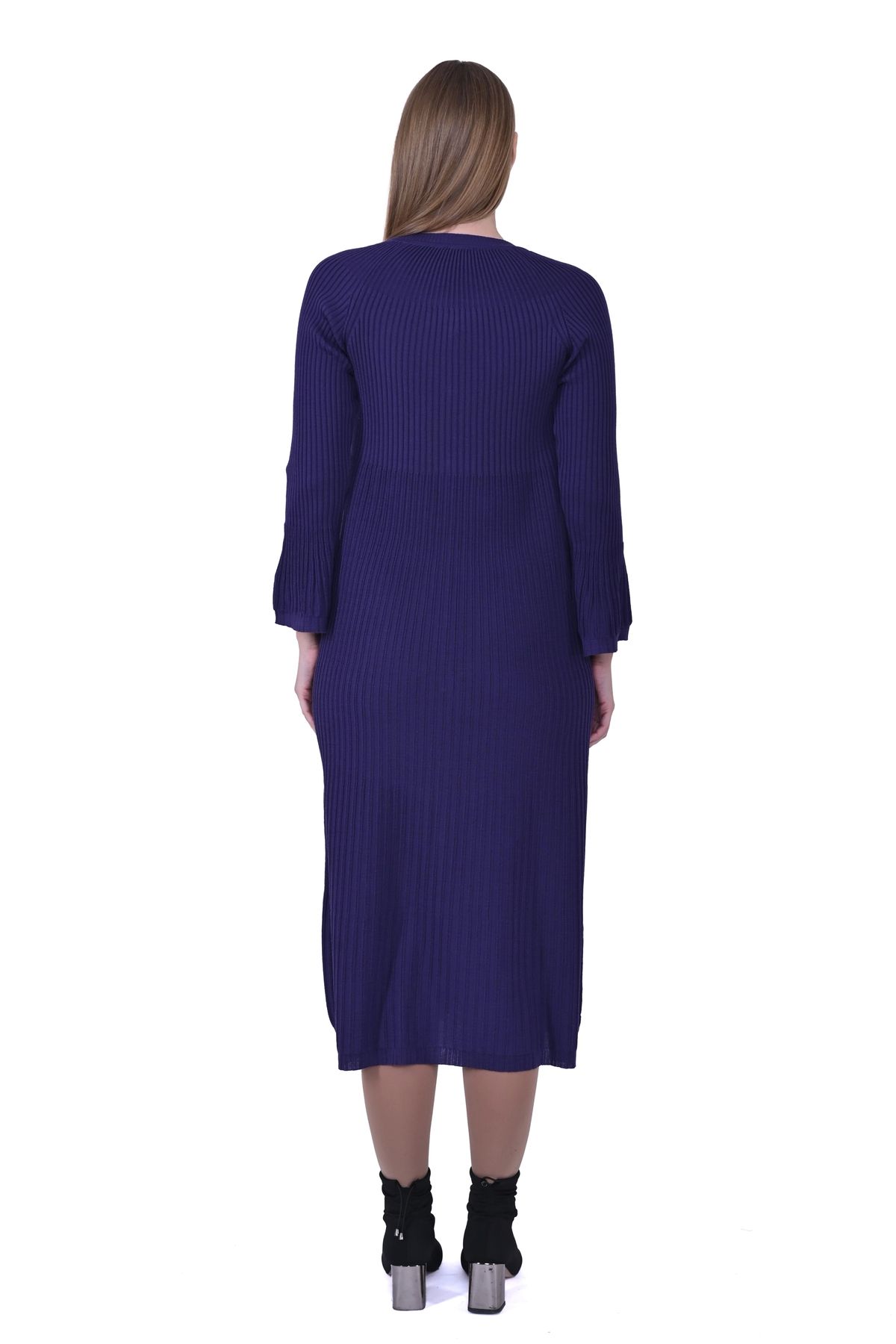 Invee-Invee 7073 - Purple Wool Blend Cardigan 3