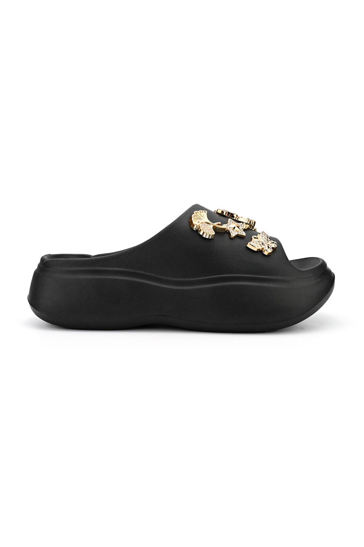 Tmall-Papuci Casual De Dama,Din Spuma,Cu accesorii ,Usoara,SA55,Negru 1