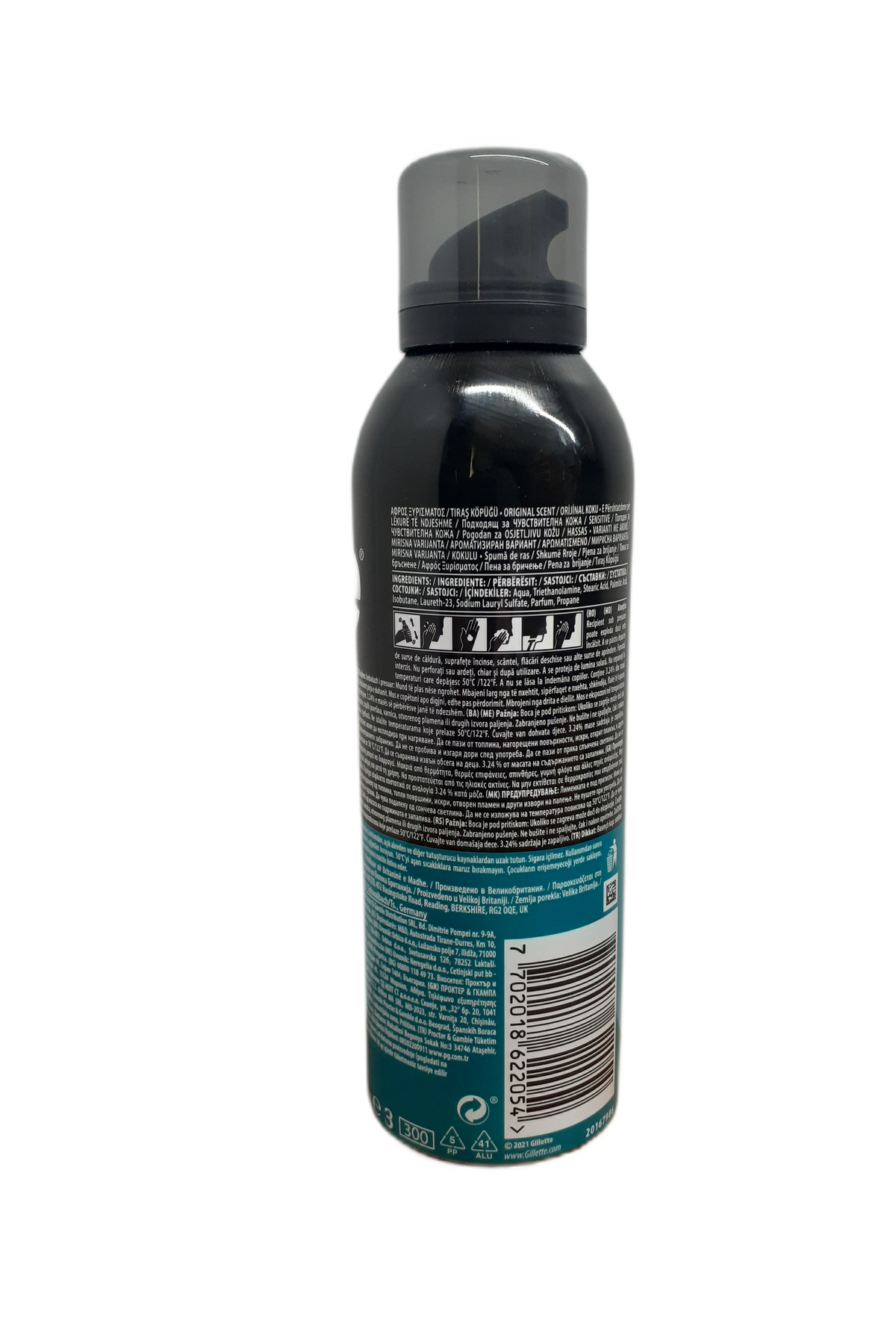 GİLLETTE TRAŞ KÖPÜĞÜ HASSAS CİLTLER İÇİN 200 ML X 6 ADET — FA5774 — تصویر 3 از 3