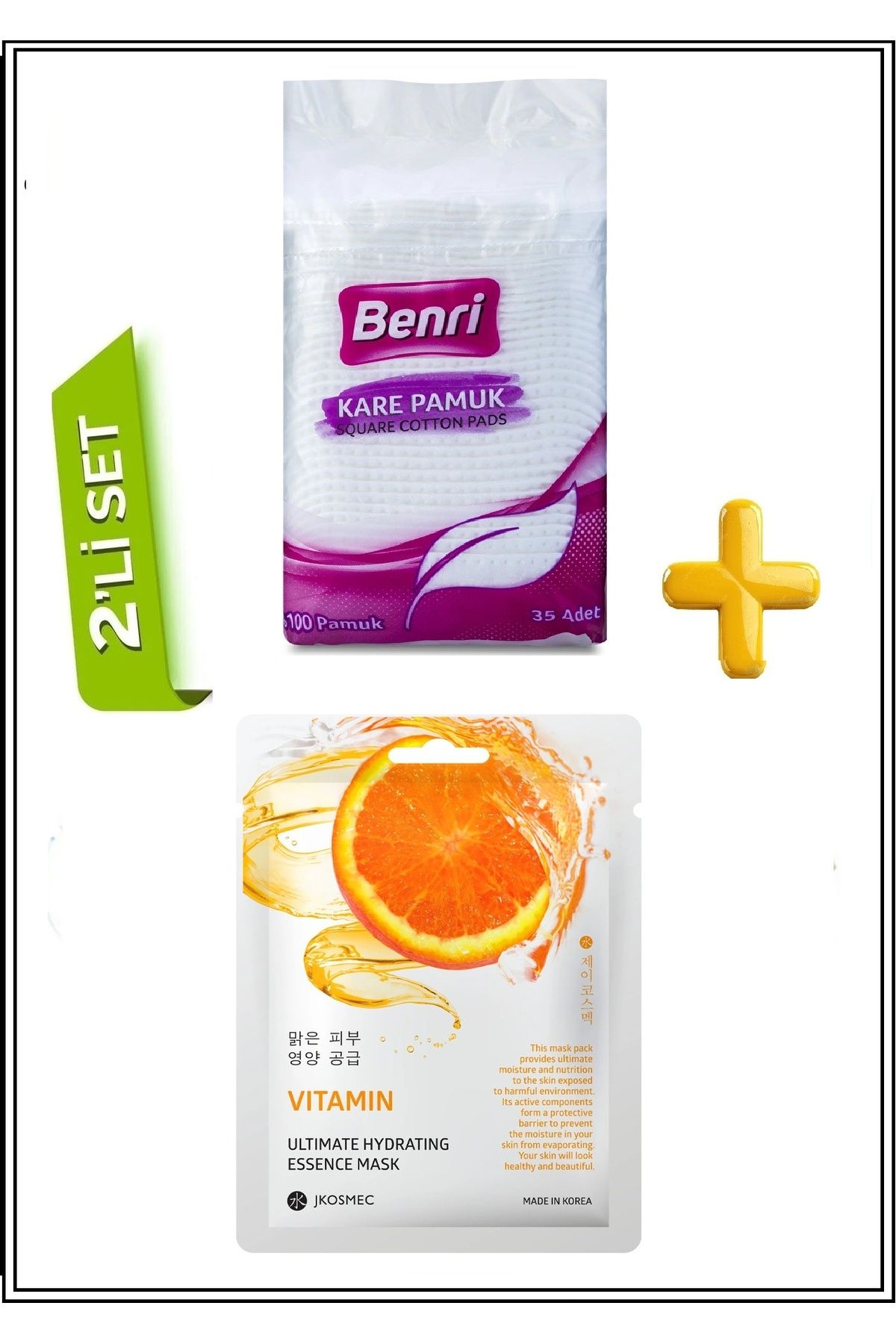 Kare Pamuk 35 Adet - C Vitamini Maske Hediyeli Toplam 2 Adet Avantajlı Set