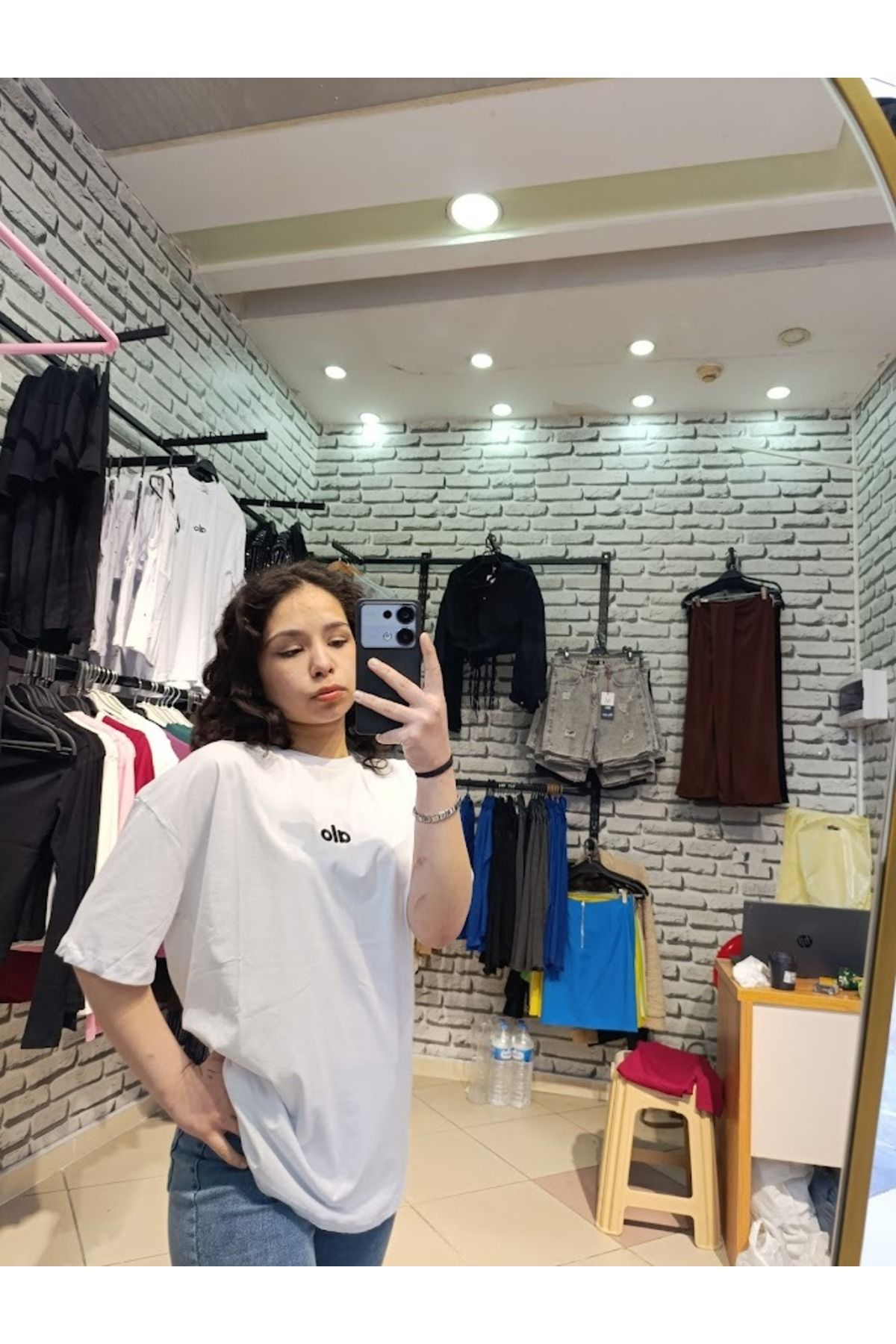 Miyav Butik Baskılı T-Shirt Beyaz