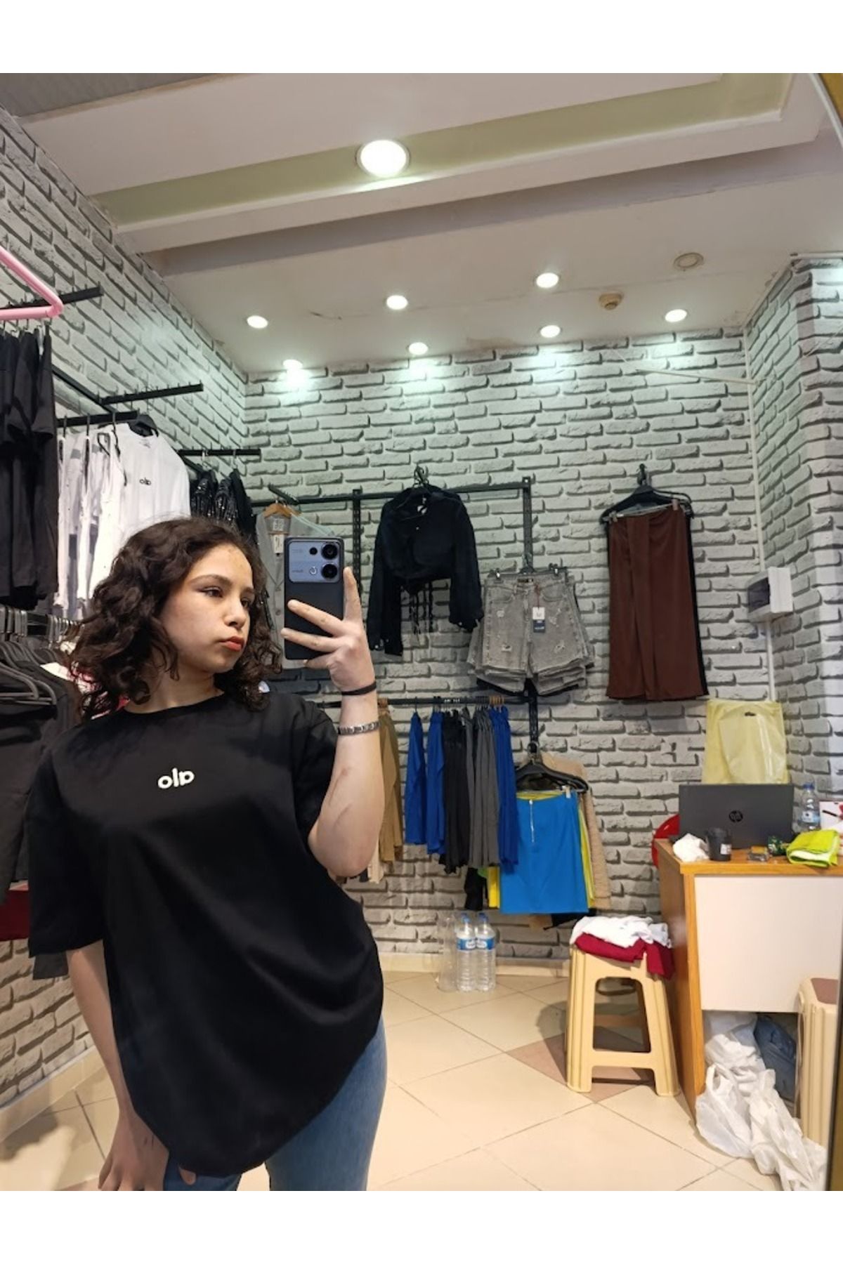 Defne Boutique Baskılı T-Shirt Siyah