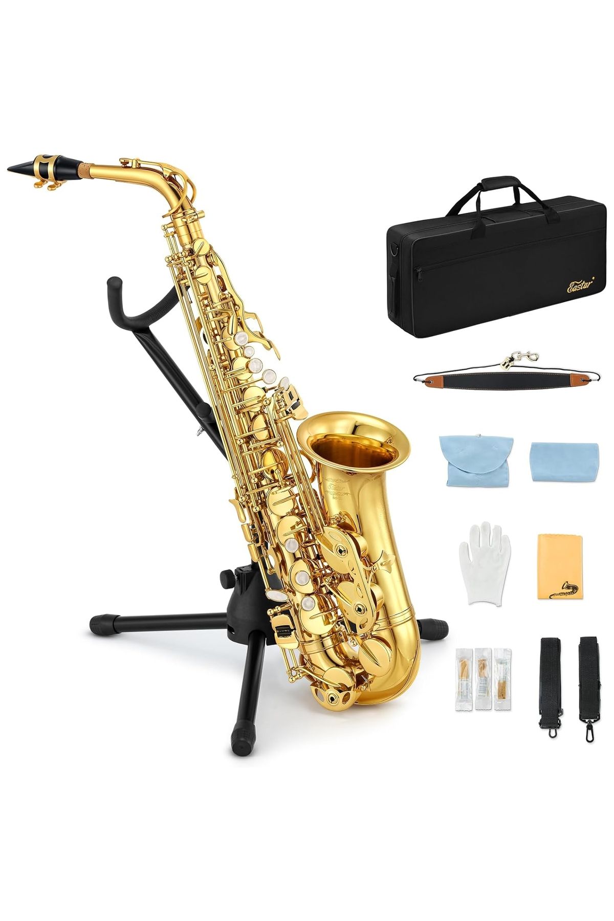 Eastar-As-Ii Student Mi B Flat Alto Saxophone (Gold Lacquer) 1