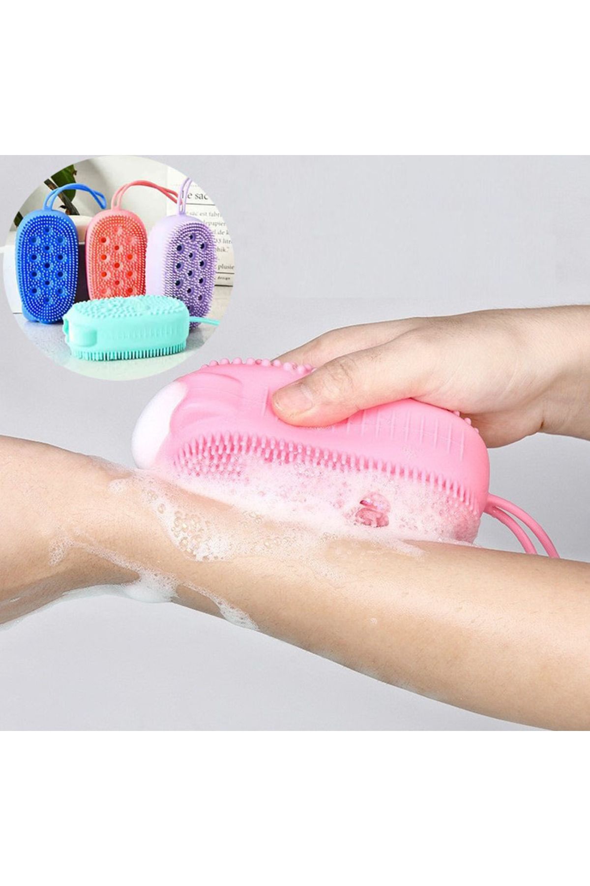 KfksStore Süngerli Silikon Banyo Kesesi
