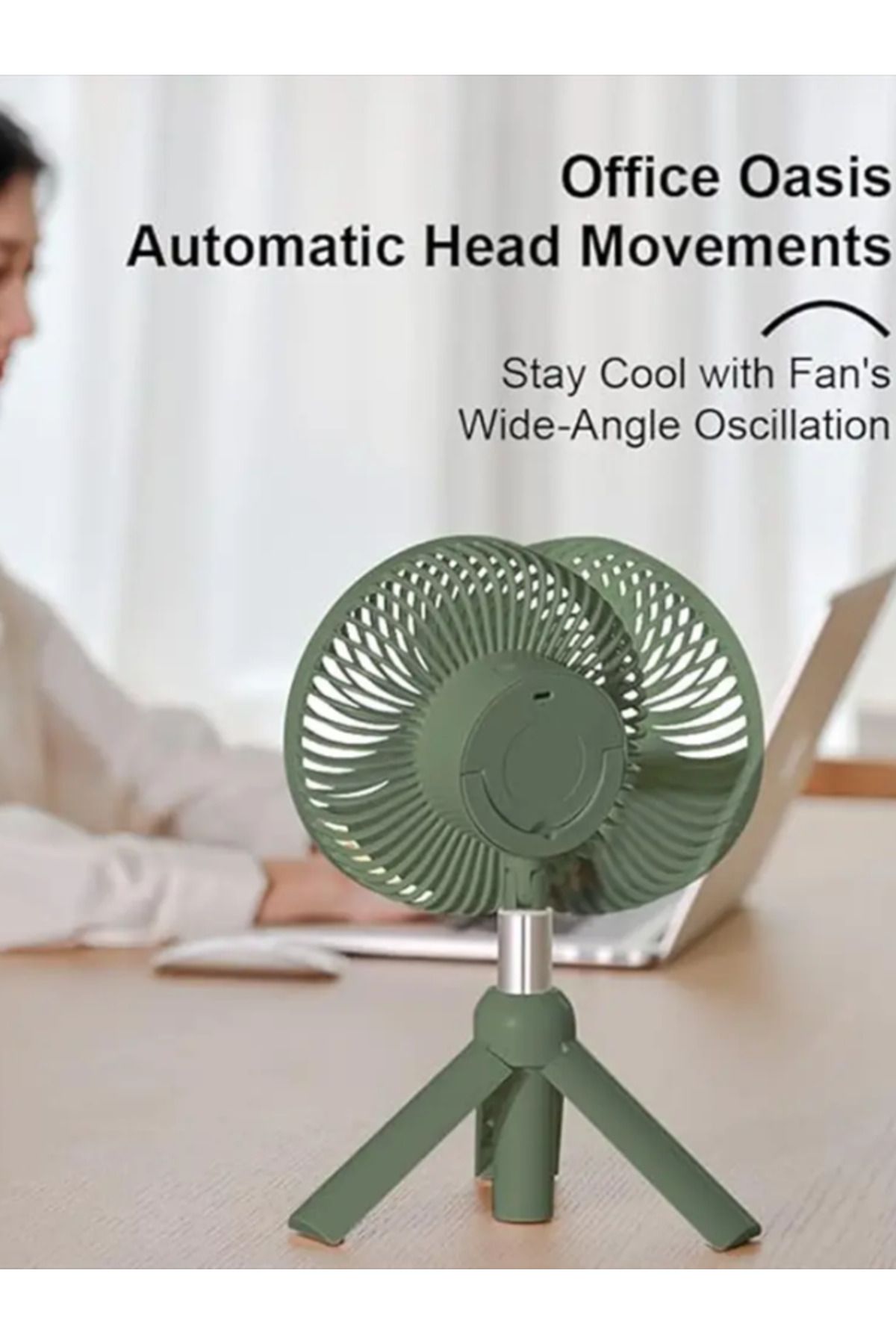 TOBYS-CPL-T23 Rechargeable Portable 4000mAh Fan With LED Lantern Adjustable Height For Home 4