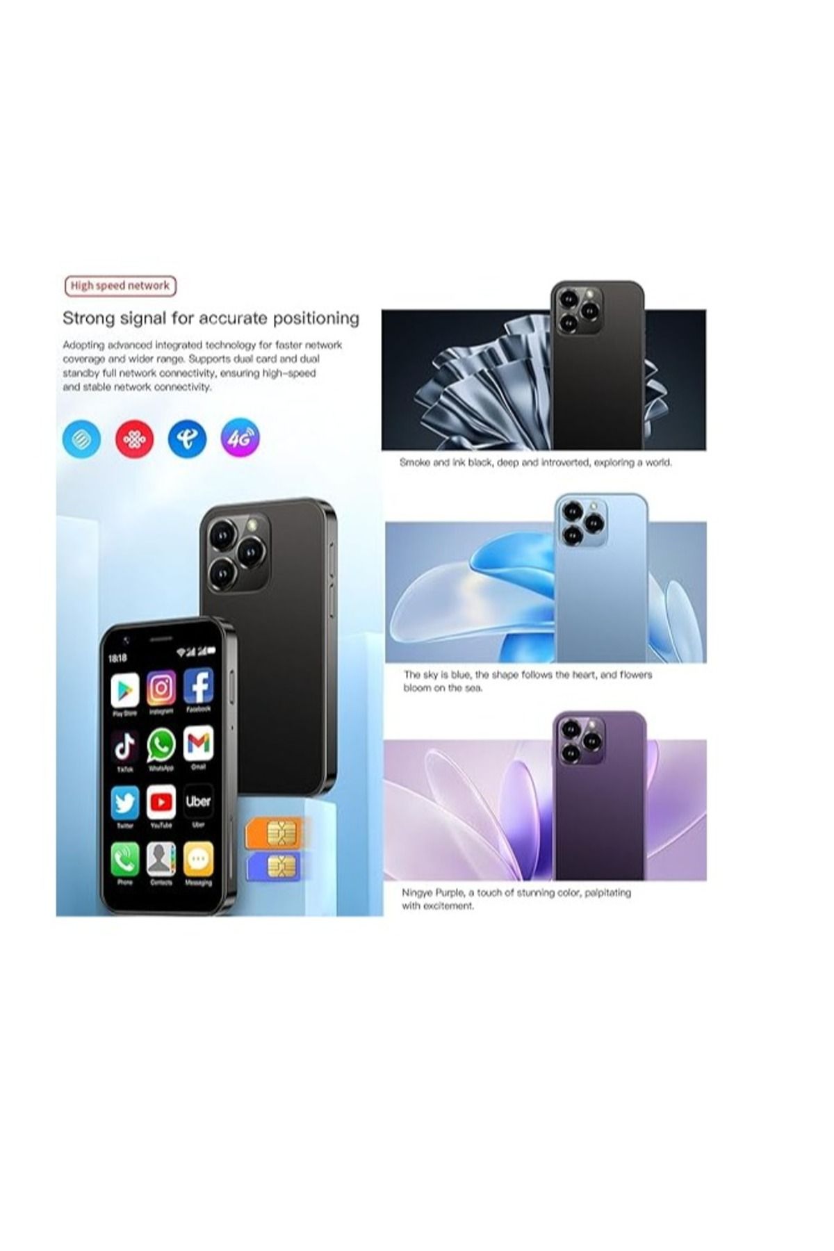 SOYES-XS15 Mini Smartphone 3G Dual SIM Wi-Fi 3" HD Display 2GB RAM (Black) 2