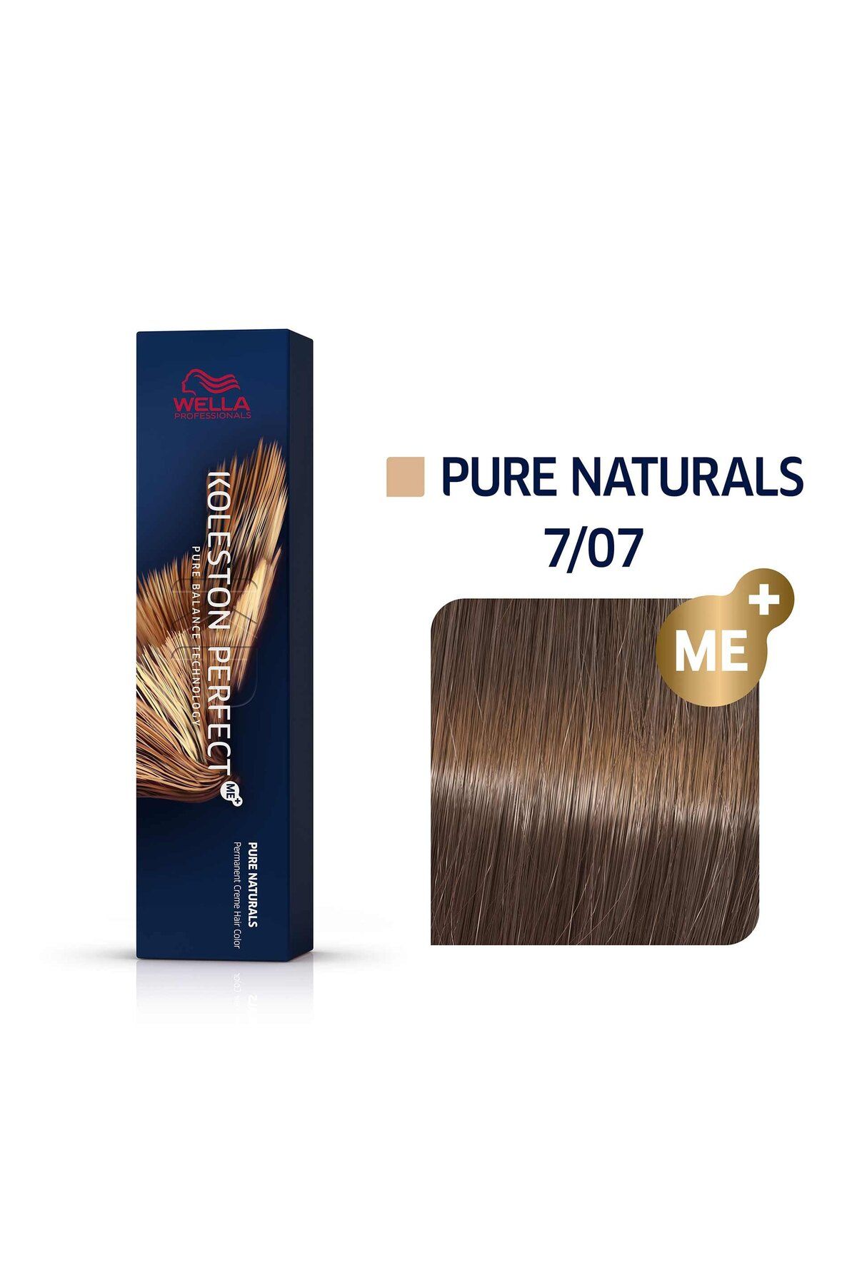Wella Professionals Vopsea Permanenta Wella Koleston Perfect Me+ 7/07 - Blond Mediu Castaniu Natural , 60ml Unisex - Mărime unică