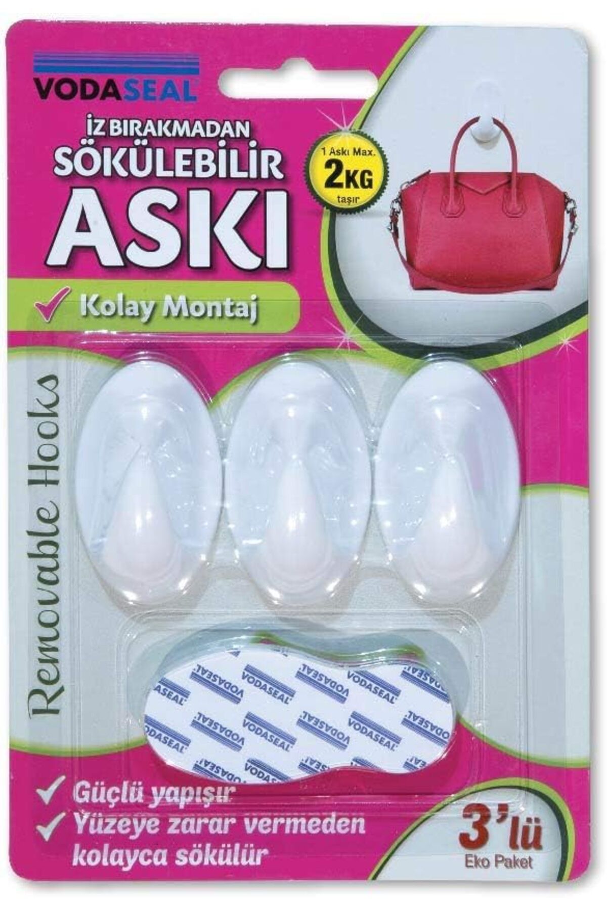 KDROĞLU KDROGLU 53.01.054 3'Lü Beyaz Iz Bırakmayan Askı, Beyaz New Desing 1109836