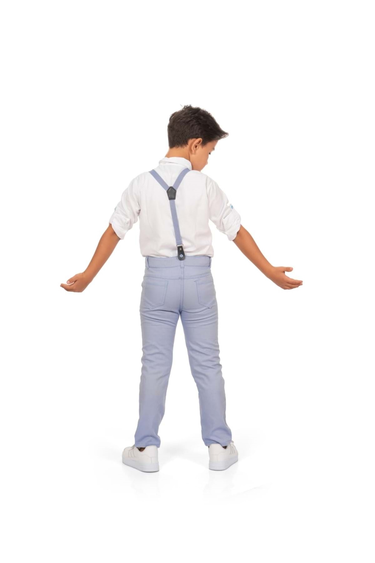 Mnk Baby&Kids Oxford Gömlek Uzun Pantolon Erkek Çocuk Takımı MNK0302 MAVİ - BEJ fotoğrafı 4 (önizleme)