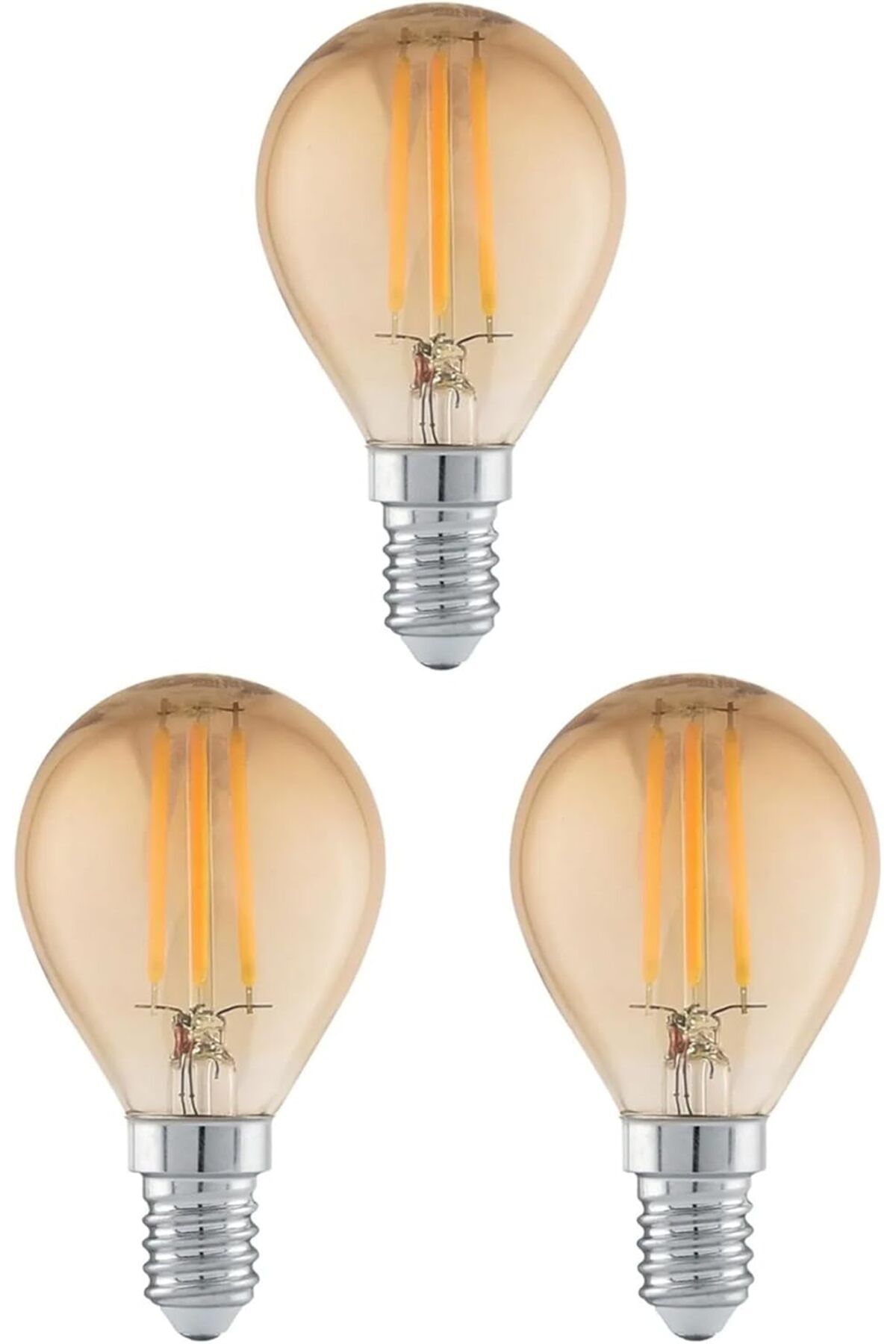 KDROĞLU KDROGLU Led Filament Ampul 4 Watt E14 Duy Sarı Işık Dekoratif Vintage Aydınlatma (3, G45 Amber C