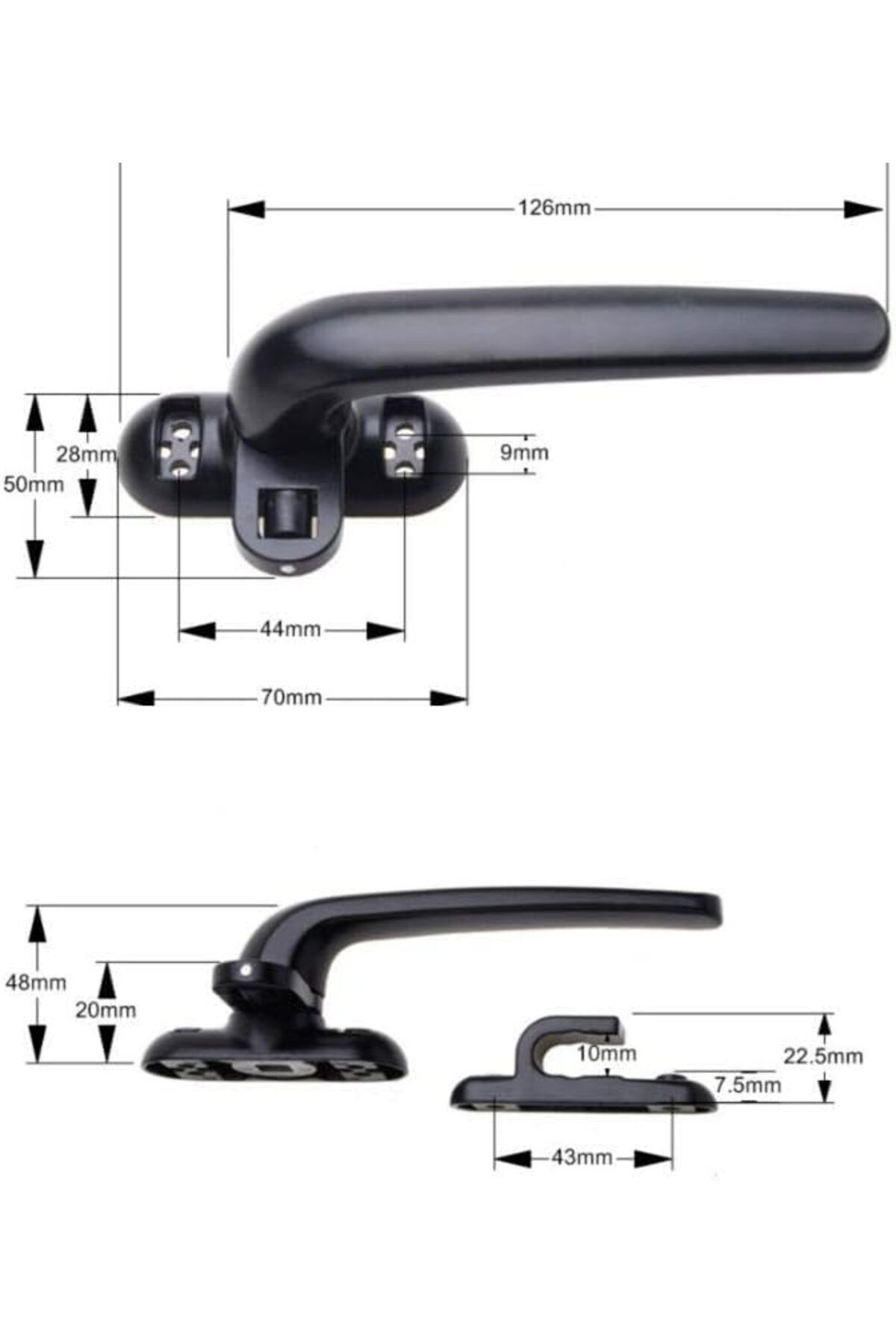 KAFENDA-Aluminum Alloy Window Handle, Internal and External Sliding Door Handle, Suspended Window Ha 5