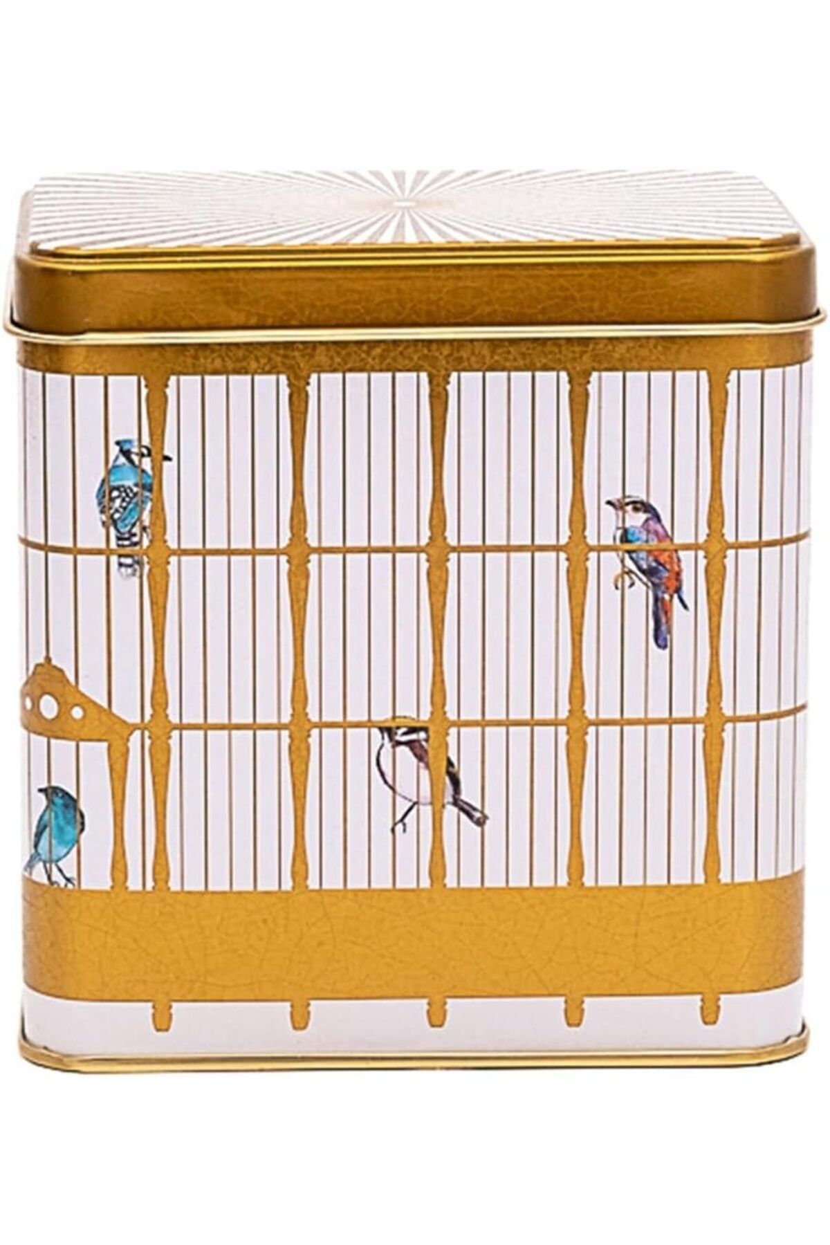 KDROĞLU KDROGLU Bird Cage Desenli Kare Metal Saklama Kabı 9x9 Cm (Bird Cage) New Desing 1109836