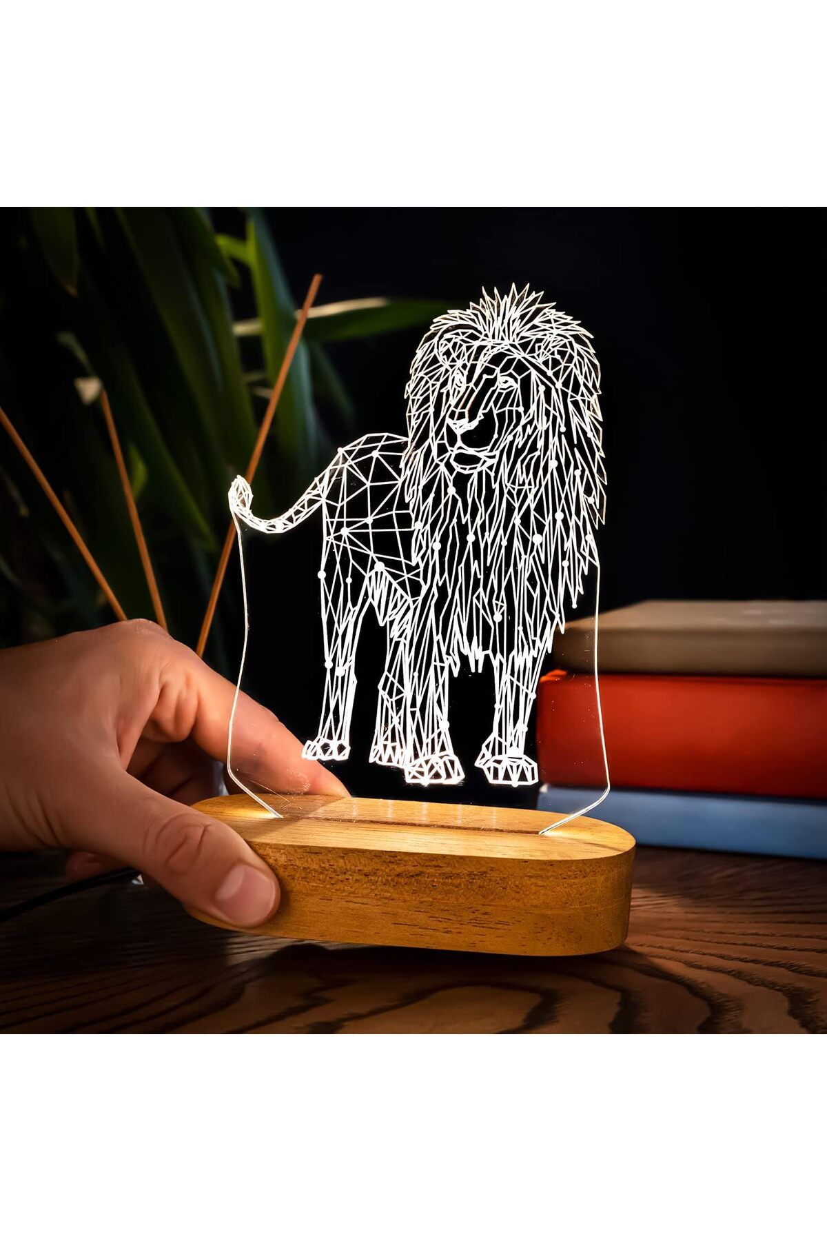 DERİK Derik Aslan Tasarımlı 3d Led Gece Lambası YENİ 1122015