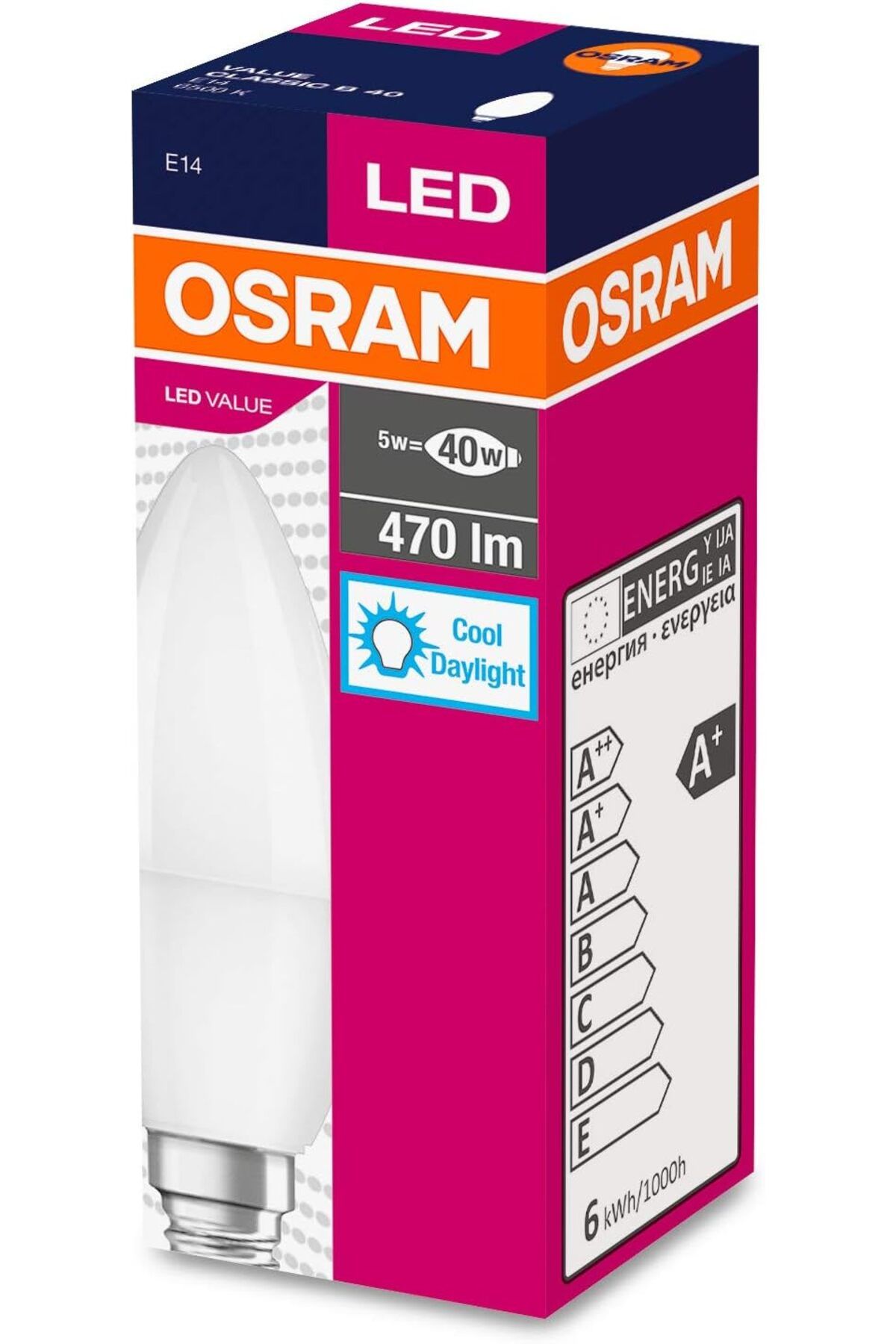 KDROĞLU KDROGLU Led 10'lu Paket Mum CLB 40 5W 470 Lümen 6500 Kelvin Beyaz Işık E14 Duy Ampul New Desing 1