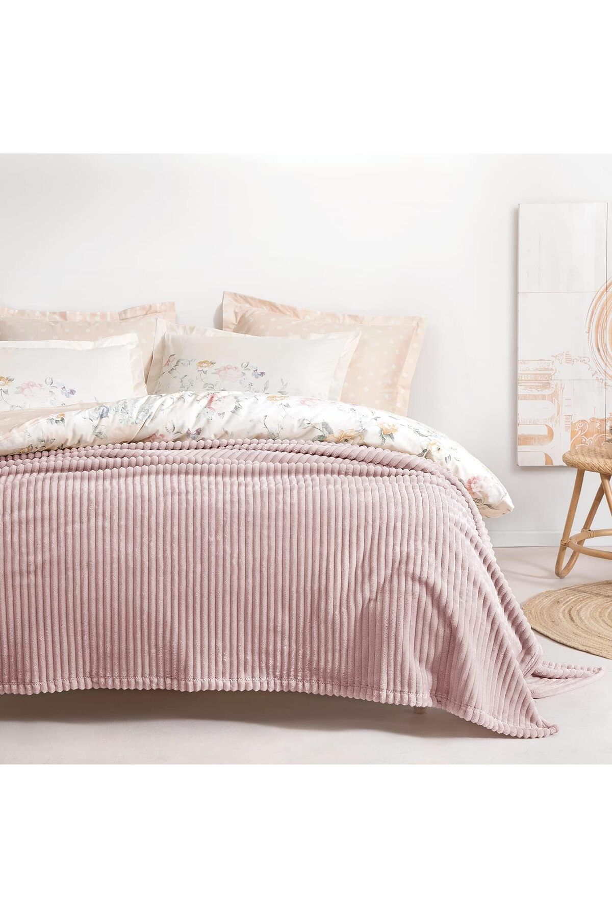 KDROĞLU KDROGLU Bedding Holly Wellsoft Battaniye Çift Kişilik - Pudra New Desing 1109836