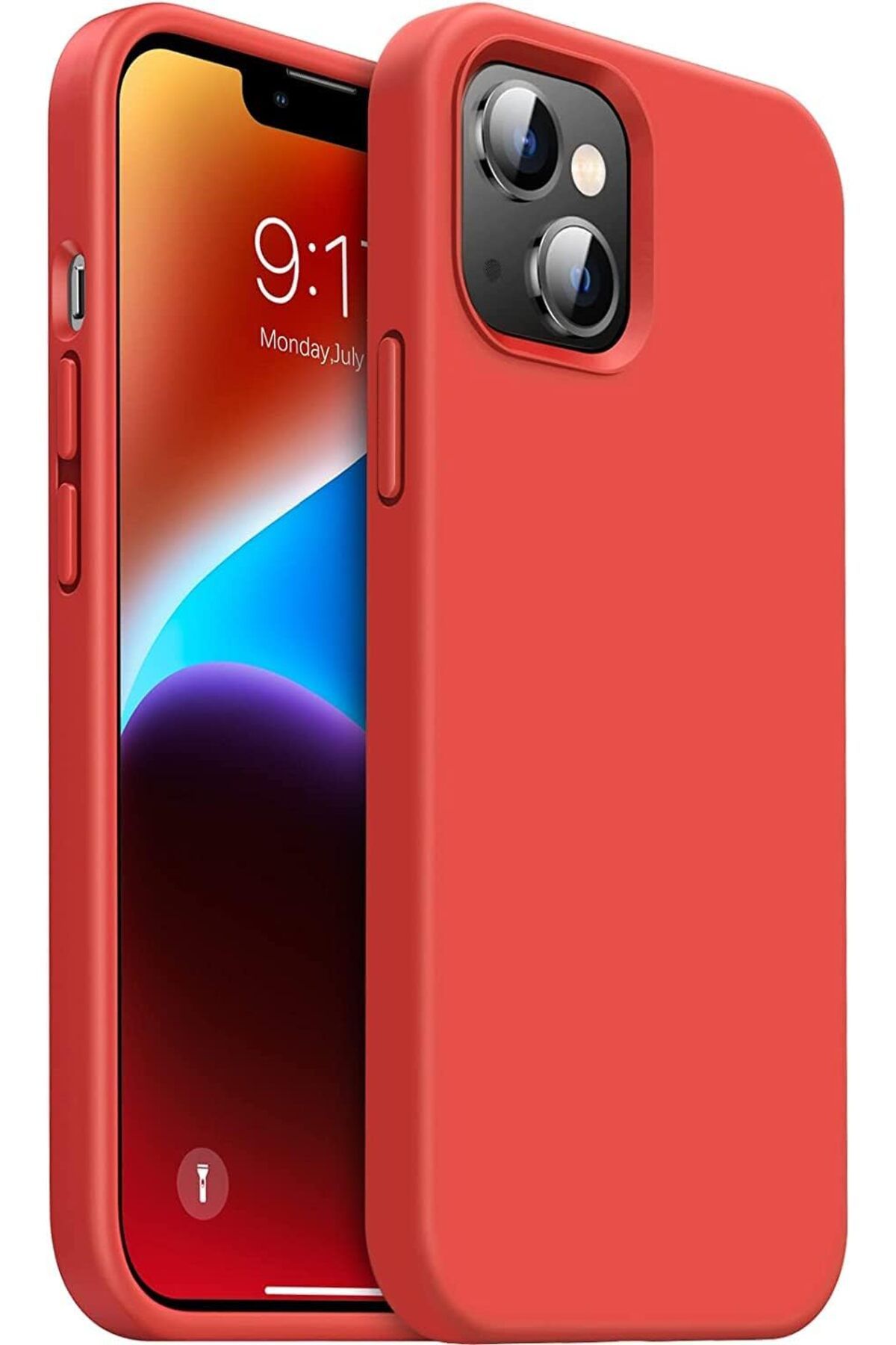 ÇAĞUR Eser Trend iPhone 14 Plus Uyumlu Kılıf içi Kadife Lansman Silikon Kılıf Şok Emici Full Kasa Ko