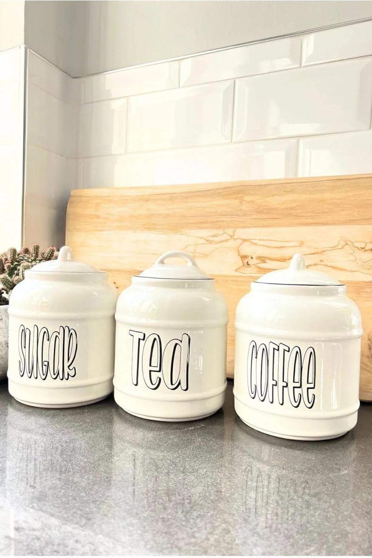 KDROĞLU KDROGLU 3' lü Tea Sugar Coffee Saklma Kabı Kavanozu Seti New Desing 1109836