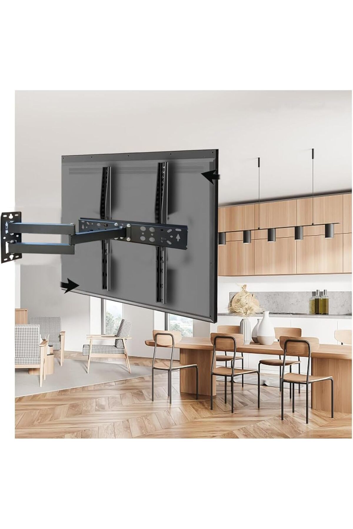 KDROĞLU KDROGLU 60 inç'e kadar (YENİ NESİL TV) Uyumlu Hareketli LCD LED Televizyon Askı Aparatı 60" e K