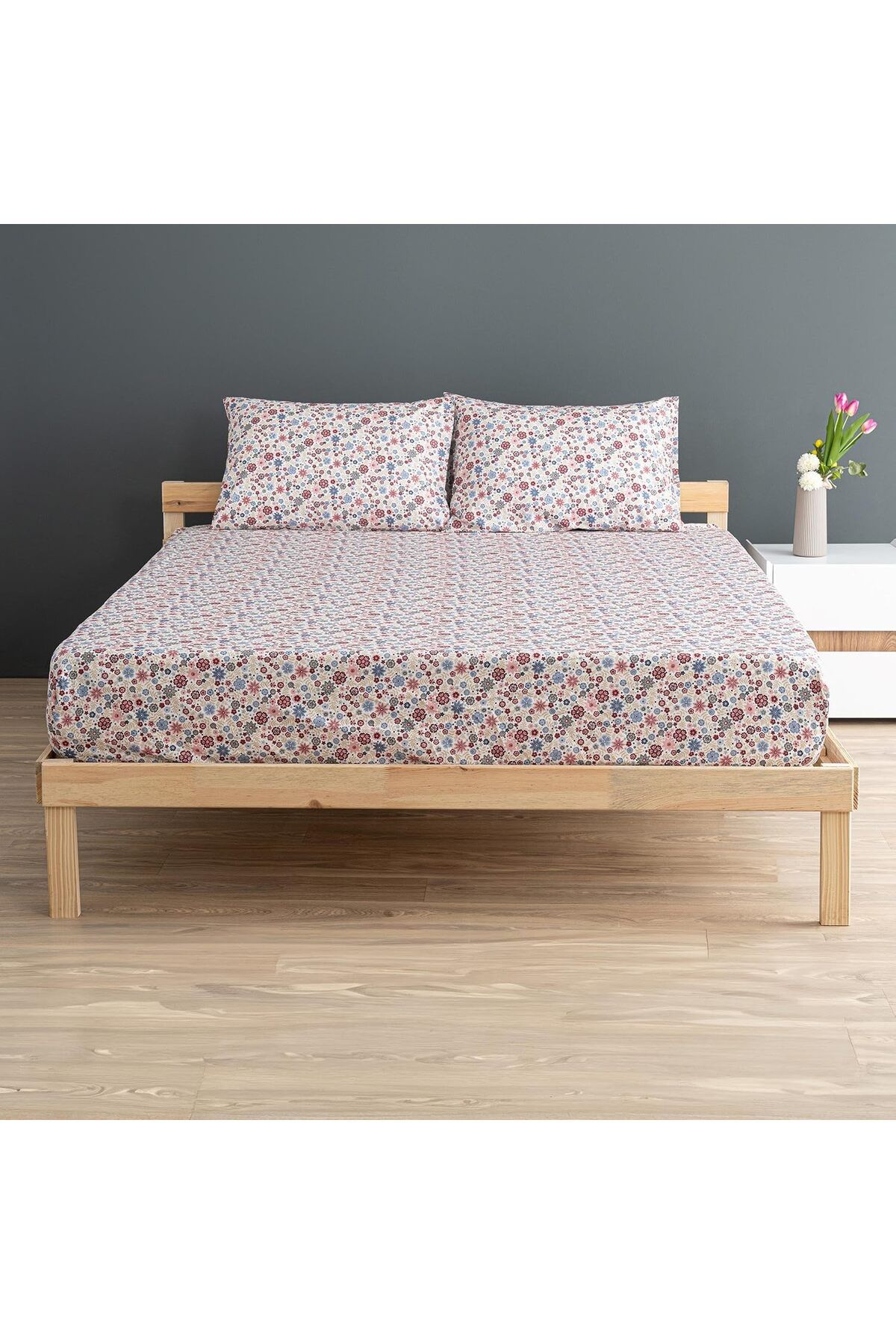 KDROĞLU KDROGLU | Liberty |%100 Pamuklu Tek Kişilik 100 x 200 Lastikli Çarşaf Seti Bordo New Desing 11098