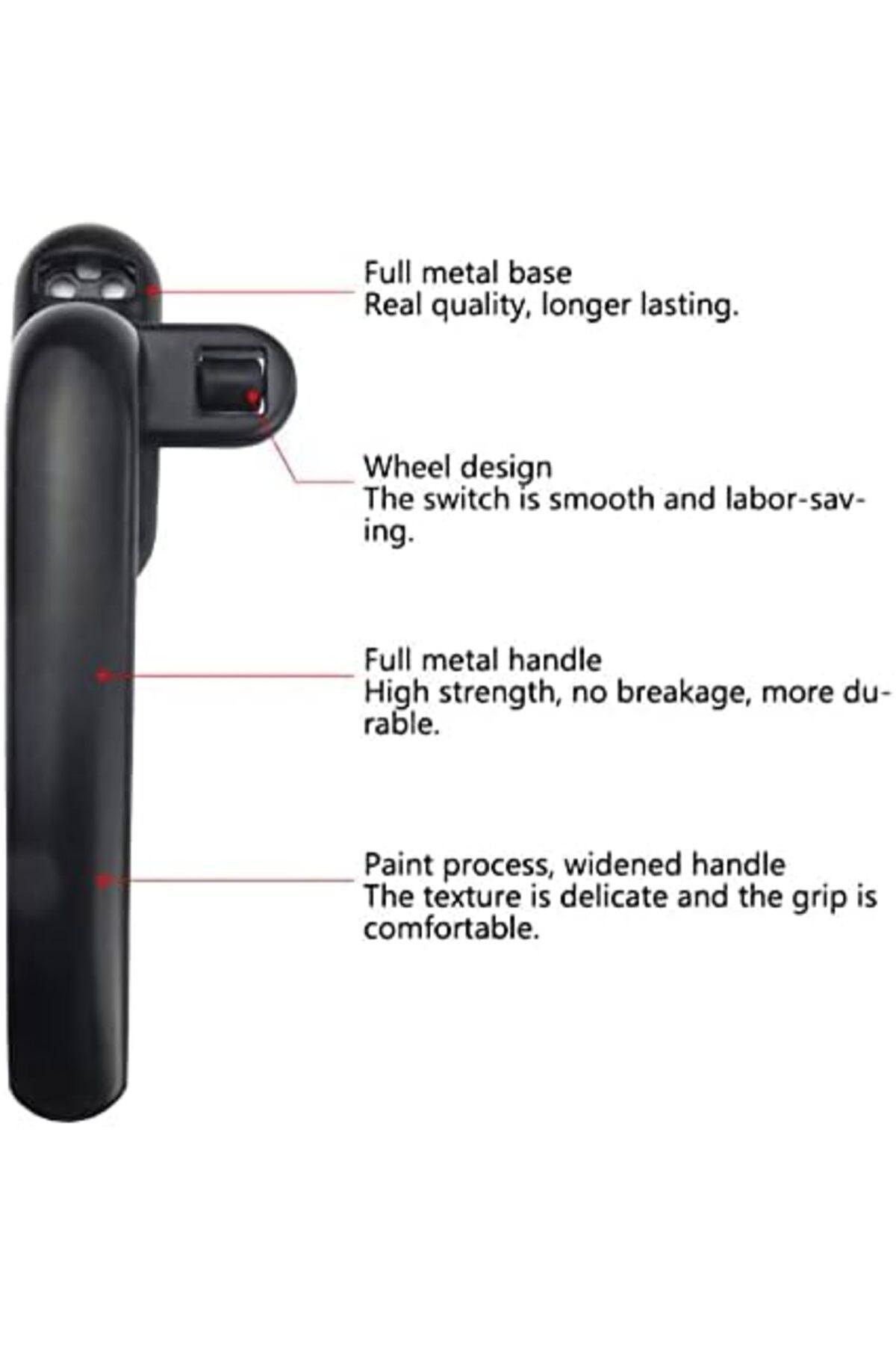 KAFENDA-Aluminum Alloy Window Handle, Internal and External Sliding Door Handle, Suspended Window Ha 4
