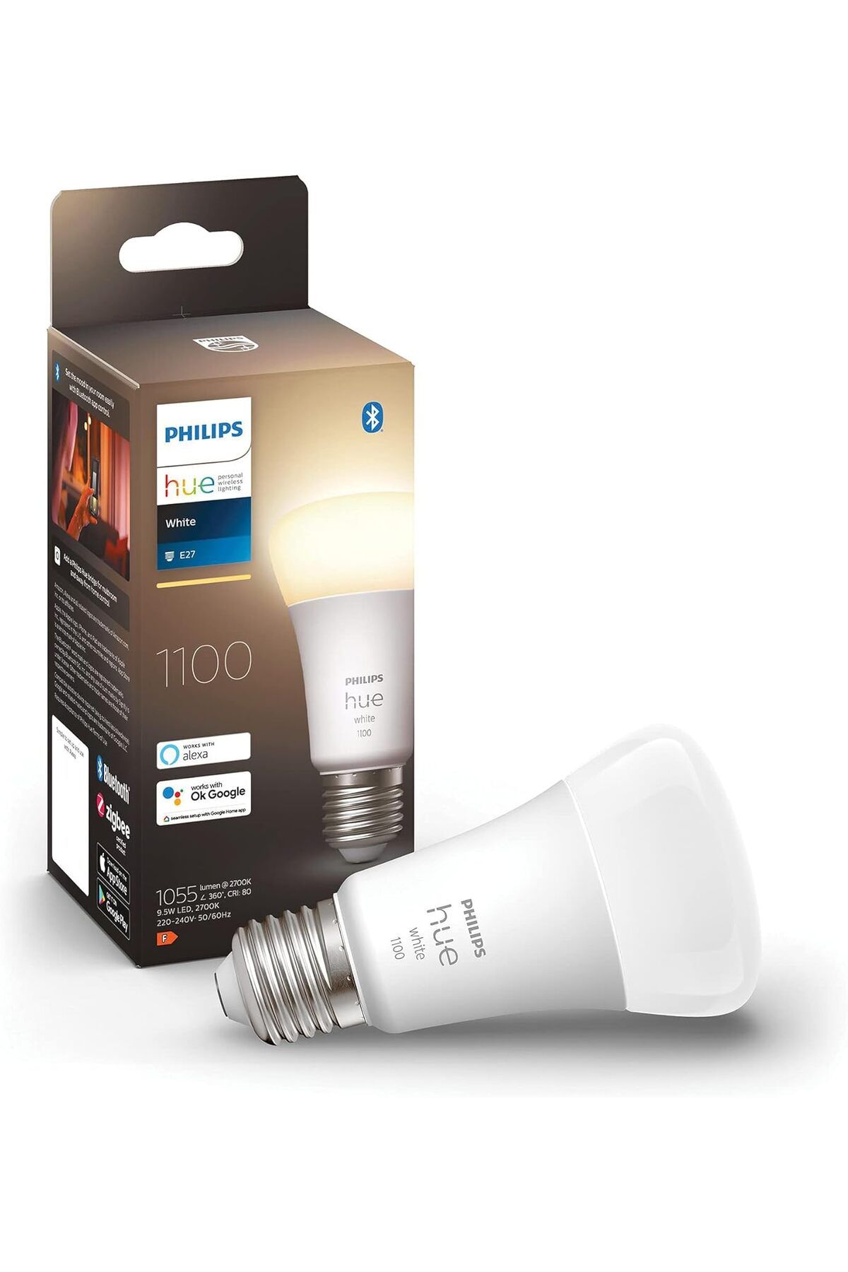 KDROĞLU KDROGLU HueW 9.5-75W Beyaz Akıllı Ampul E27 Bluetooth Özellikli - Sarı Işık New Desing 1109836