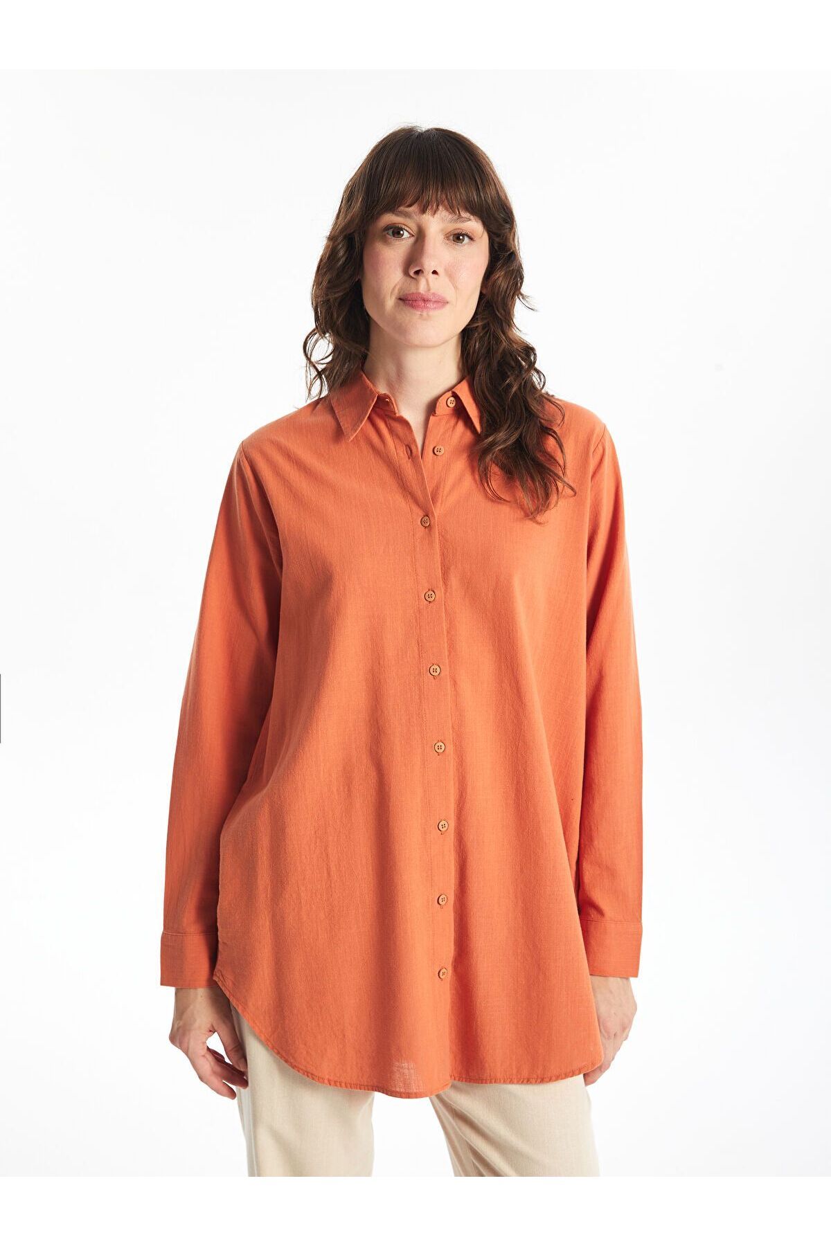 LC Waikiki Düz Poplin Kadın Gömlek Tunik