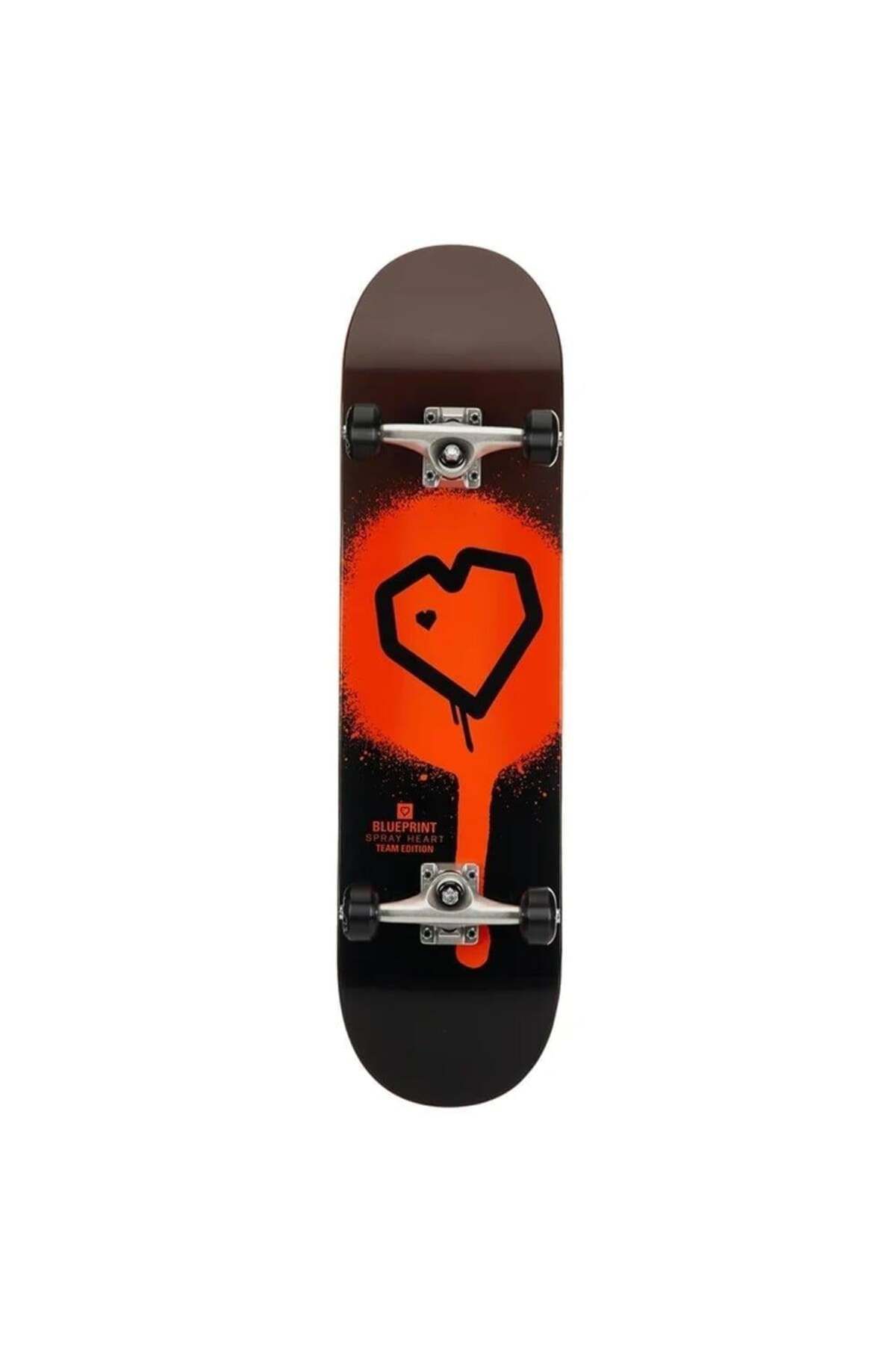 BLUEPRINT 8.25 Spray Heart Black Orange Skateboard Kaykay