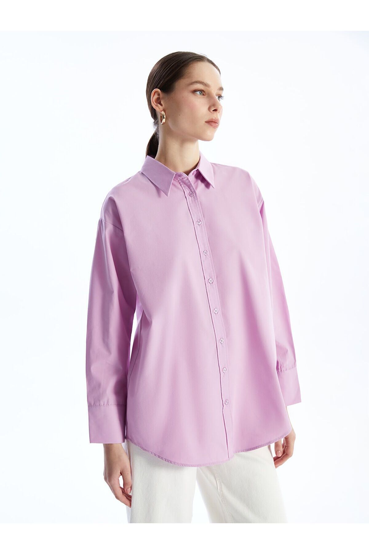 LC Waikiki Düz Poplin Kadın Gömlek Tunik