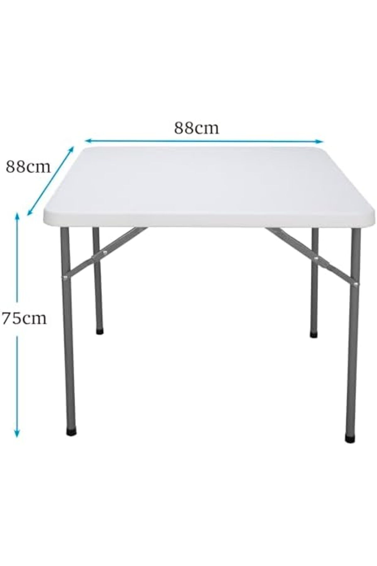 MAPLE HOME DECORATION-Plastic Folding Table Portable Trestle Multi-purpose Dining Camp Picnic Party Event Table 88*88cm 6