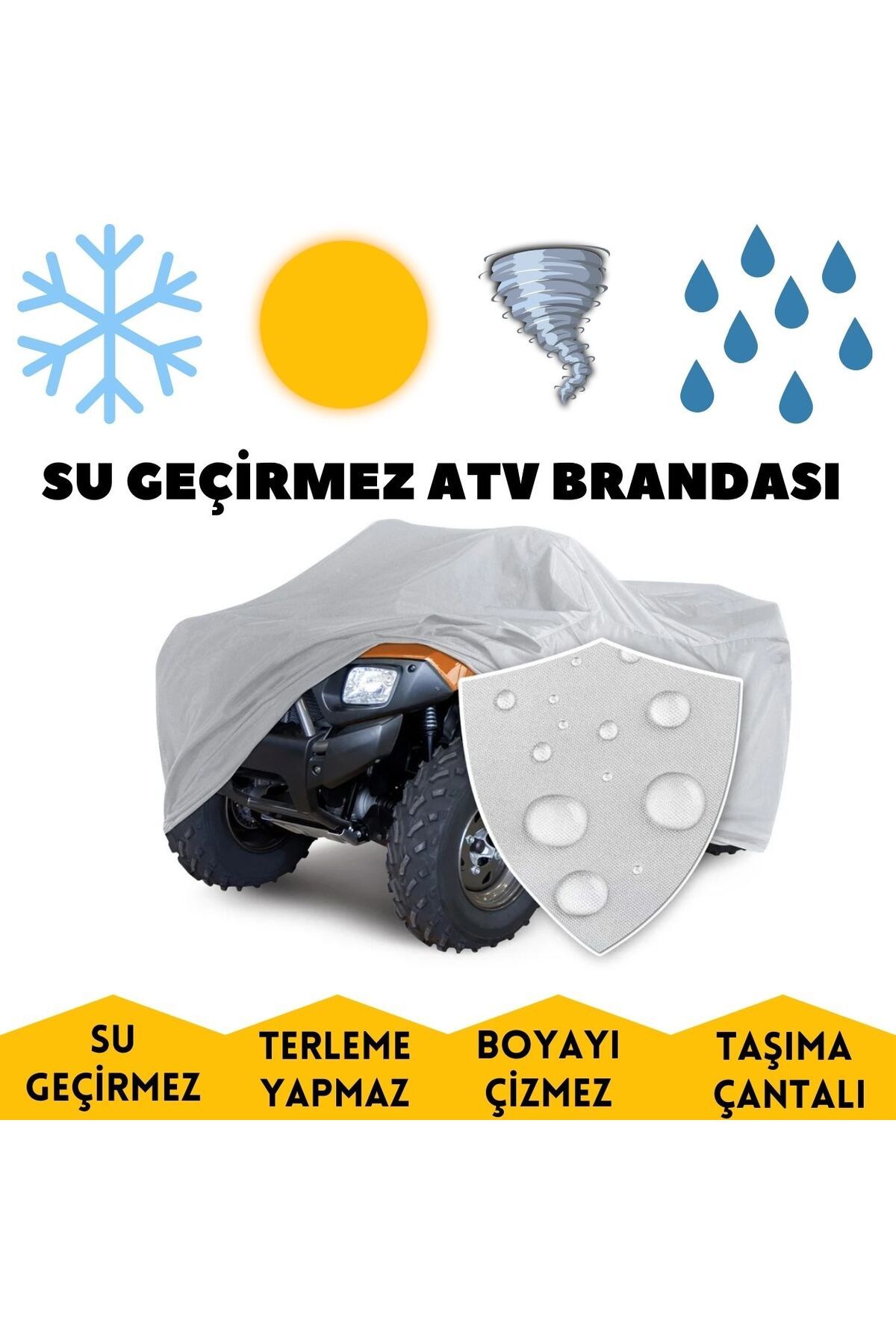 MaxDurable Ekstra Kalın Scrambler XP 1000 S Uyumlu Atv Brandası Su Geçirmez