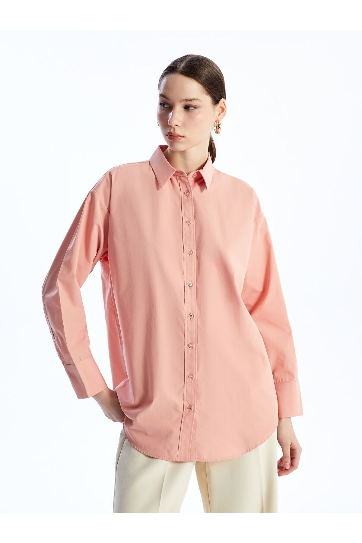 LC Waikiki Düz Poplin Kadın Gömlek Tunik