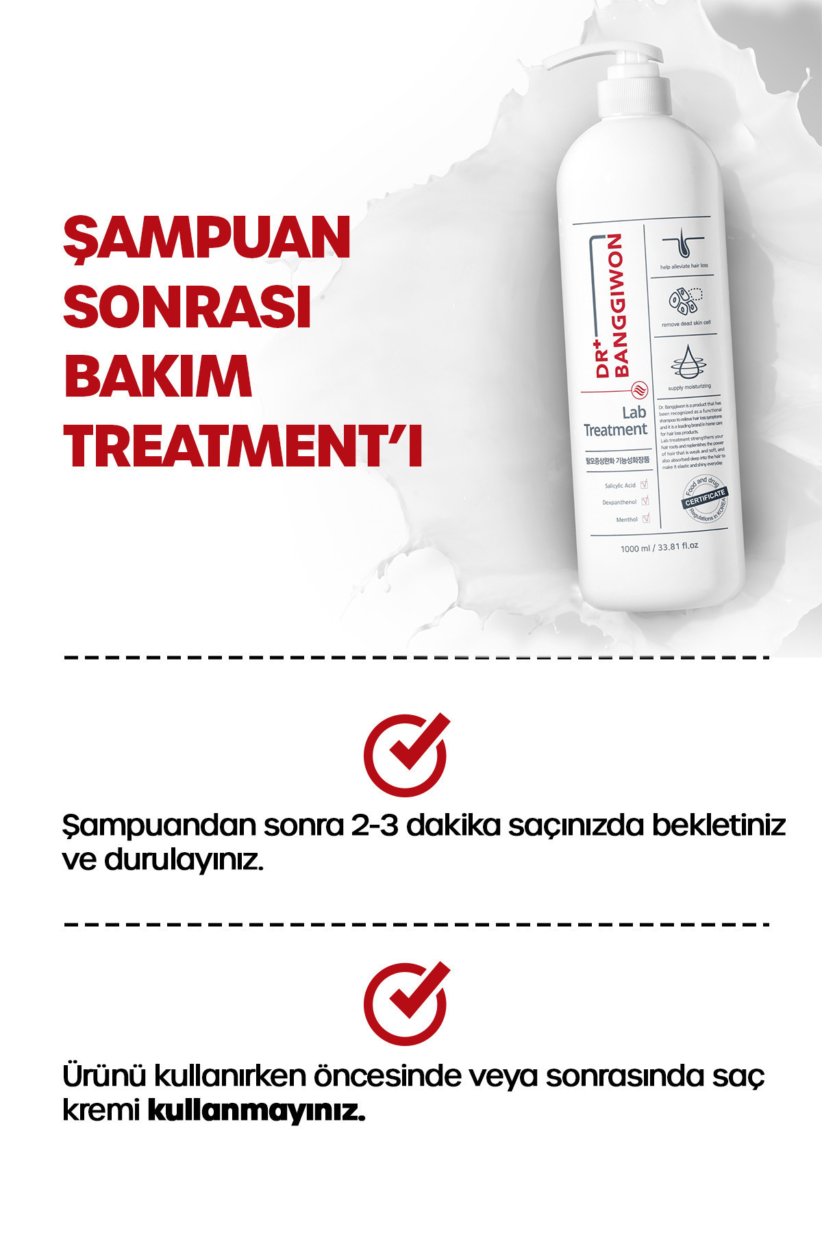 LAB Treatment Yeniden Yapılandırıcı Saç Derisine Uygulanabilen Hidrolize Keratin ve 7 Tip Proteinli Saç Kremi 1000 ml — labmas — تصویر 5 از 5