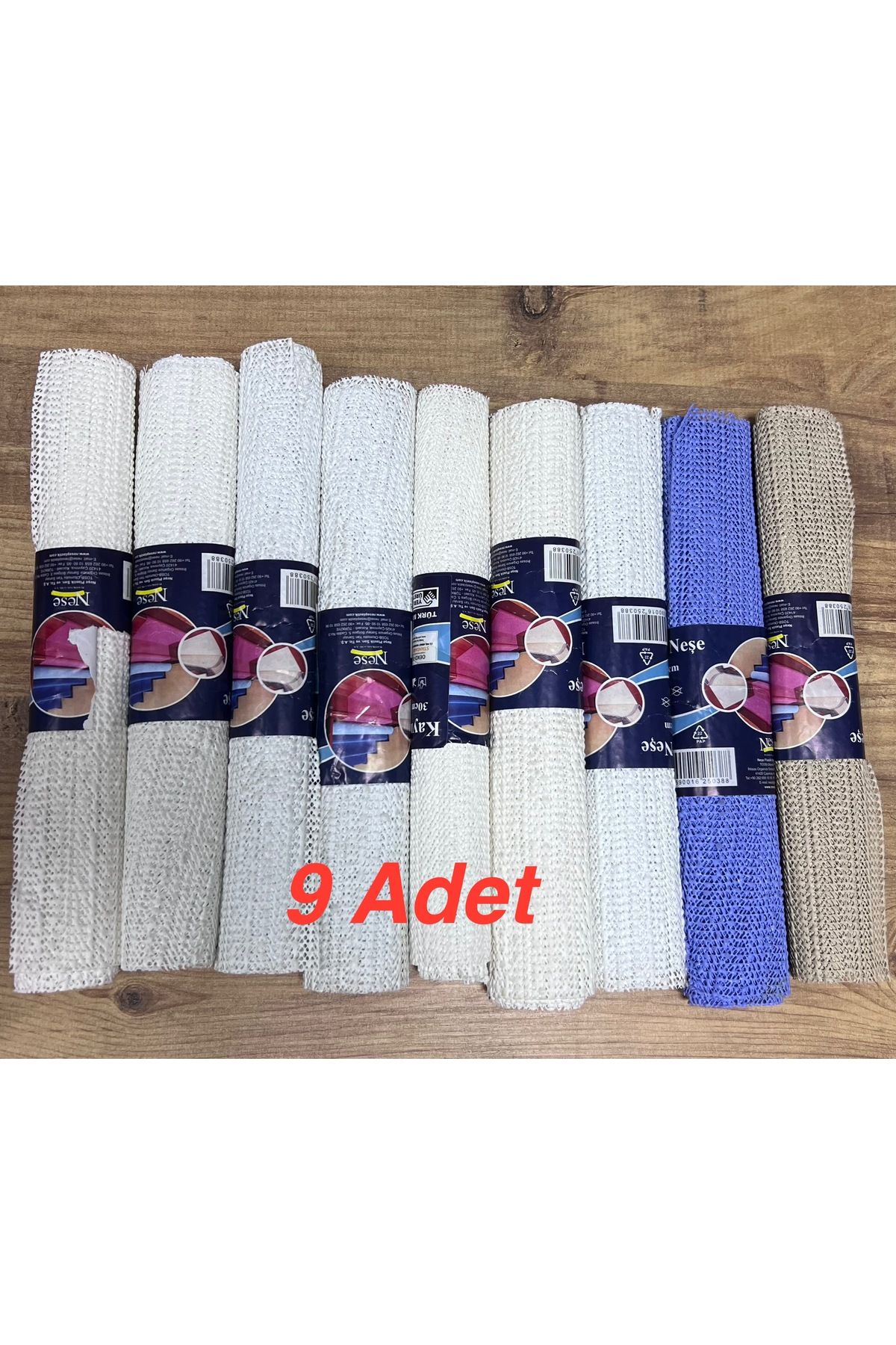 Neşe 9 Adet Kaydırmaz Rulo Mat Halı Çekmece Sofra Dolap Kaydırmazı 30 x 100