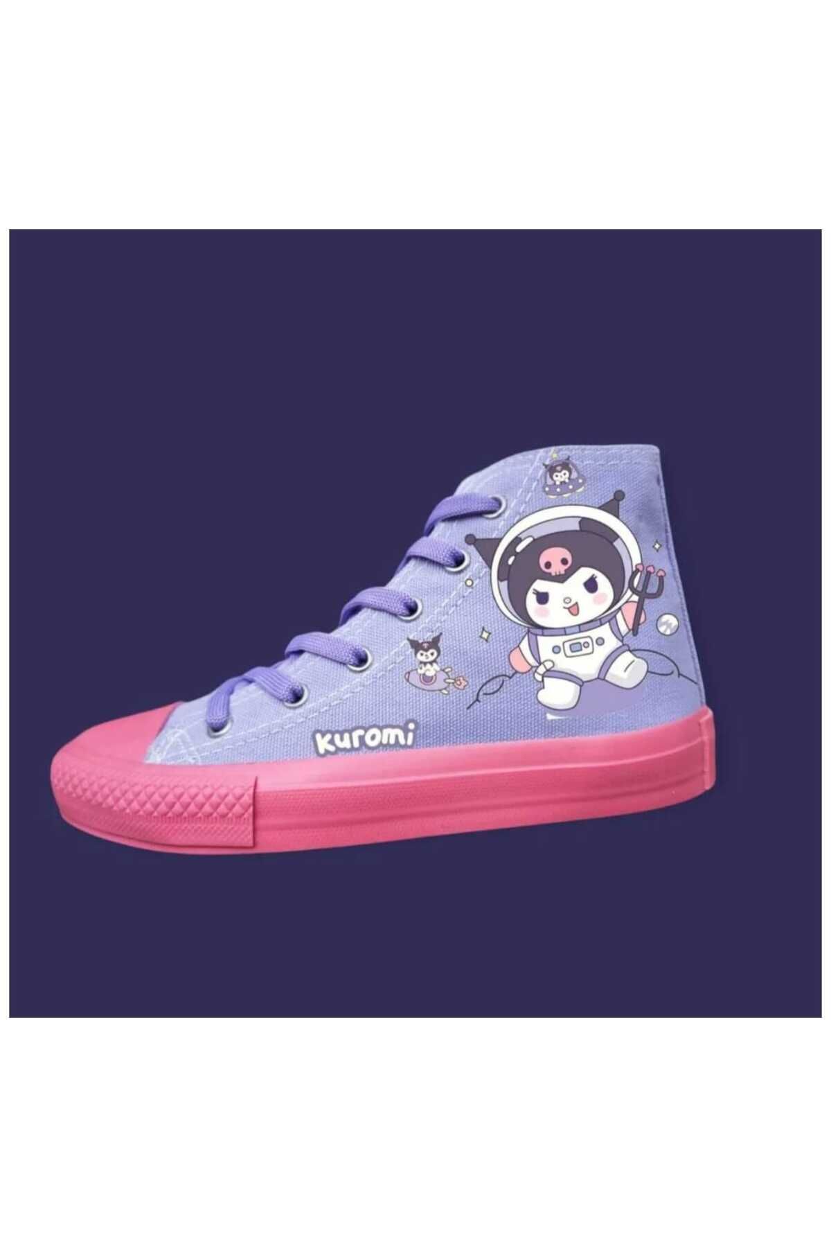 bhk desing mor astro pembe taban keten kız çocuk kanvas spor ayakkabı sneaker