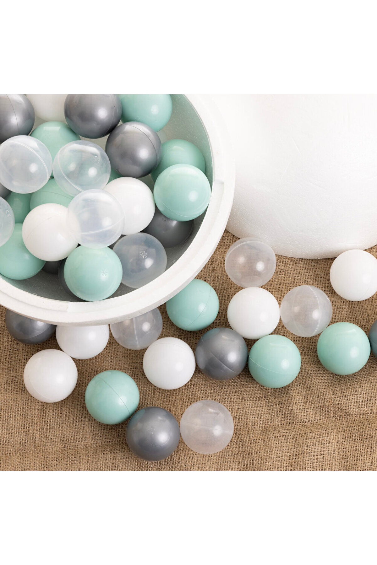 baby toys Mint-gümüş-beyaz-şeffaf Havuz Topları 50'li 7 Cm Top Havuzu Topu fotoğrafı 2 (önizleme)