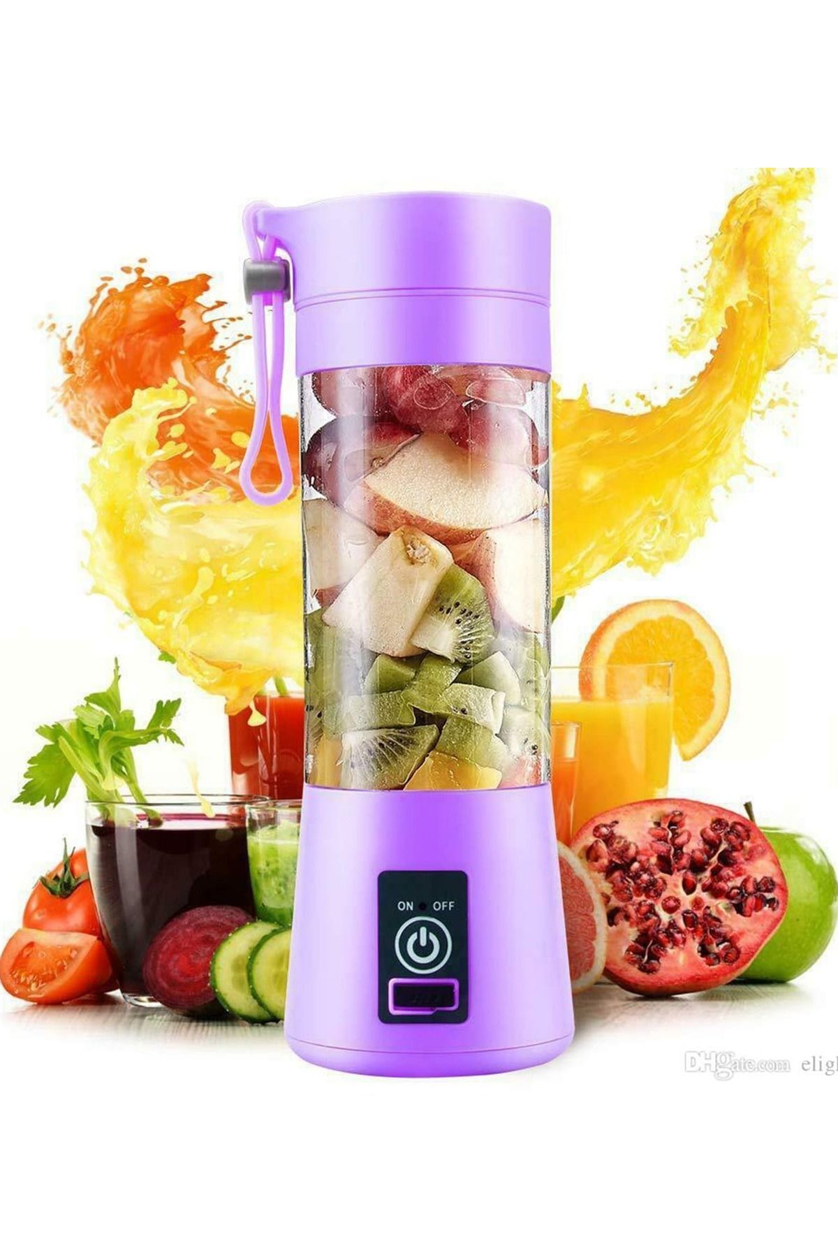 STOREMAX ELZ Şarjlı Portatif El Blenderi 380 Ml Usb Kablolu Mor FRNTR 1127478