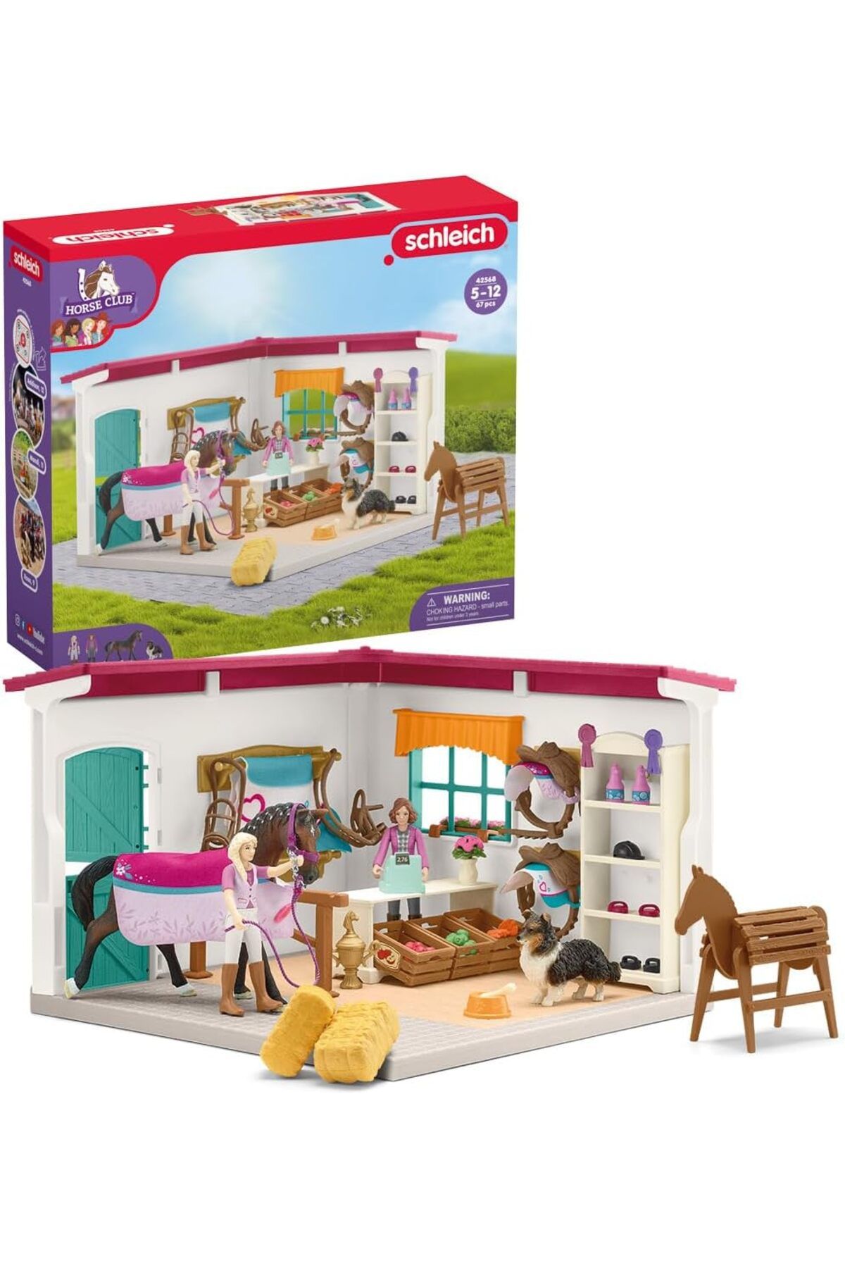 Mu Art Ahşap Mrt 42568 Modüler Binicilik Mağazası, 5-12 Yaşındaki Çocuklar için, HORSE CLUB - Oyun Seti Ar