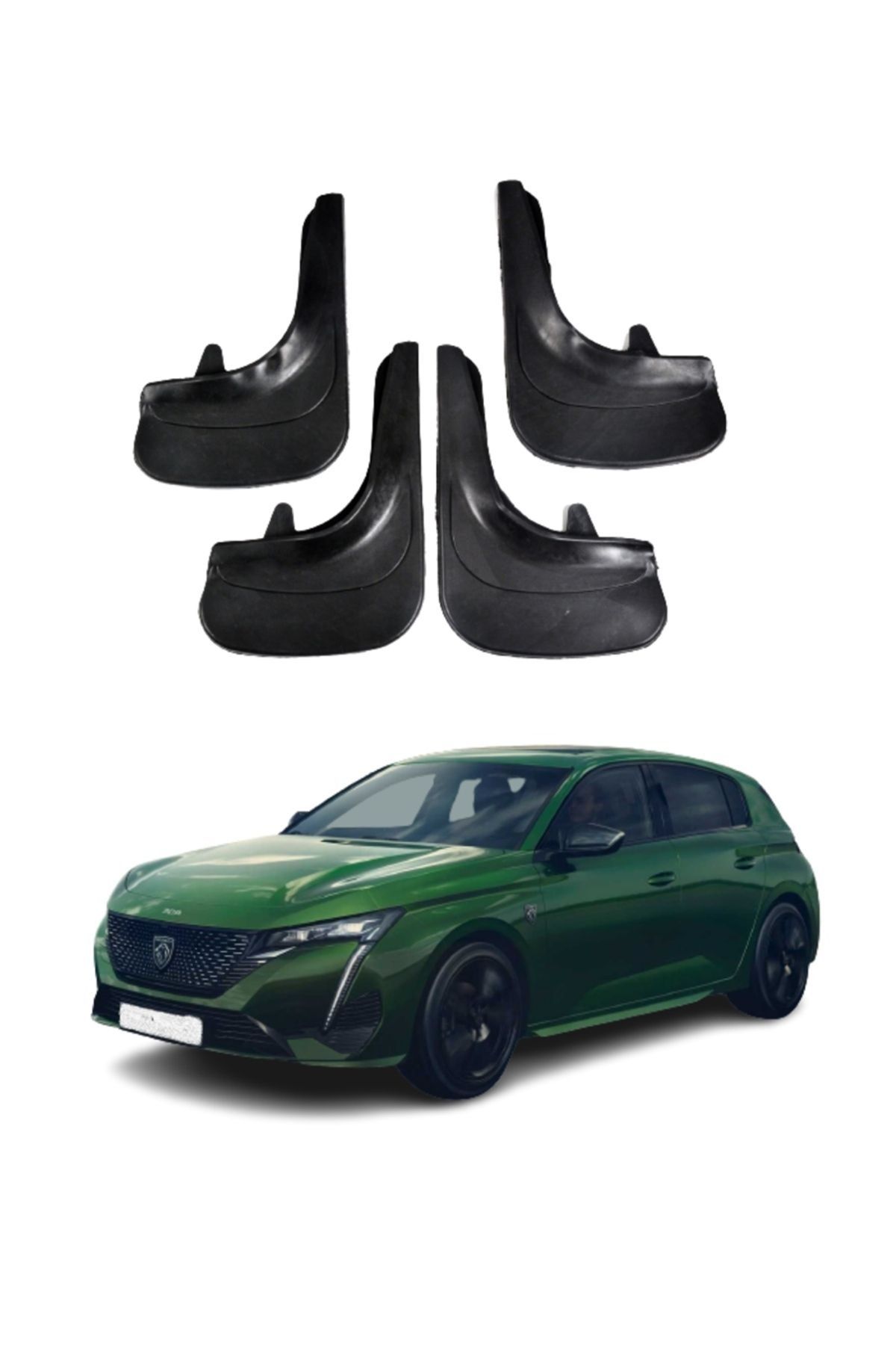 SONİKON LİNE-Peugeot 308 Compatible 4-Piece Dust Cover Mudguard Mud Flap Modified 1