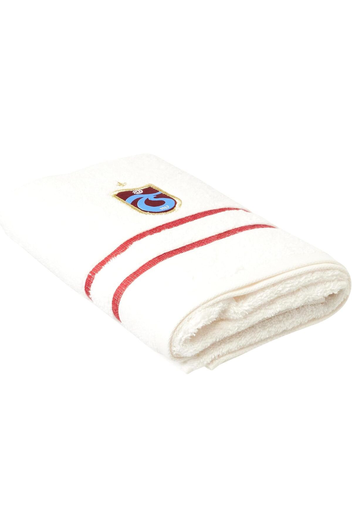 LUXE Trabzonspor Lisanslı Arma Baskılı%100 Pamuk Yüz Havlusu, Beyaz, 50x90 cm LXSHP 1055529