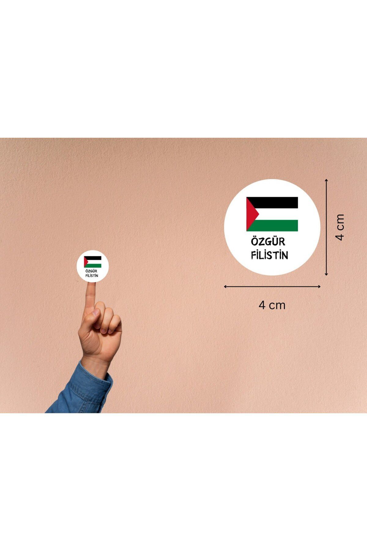 CASALINGHI 100 Adet (4 cm) Özgür Filistin Etiketi Yuvarlak Mat Sticker Free Palestine Gaza