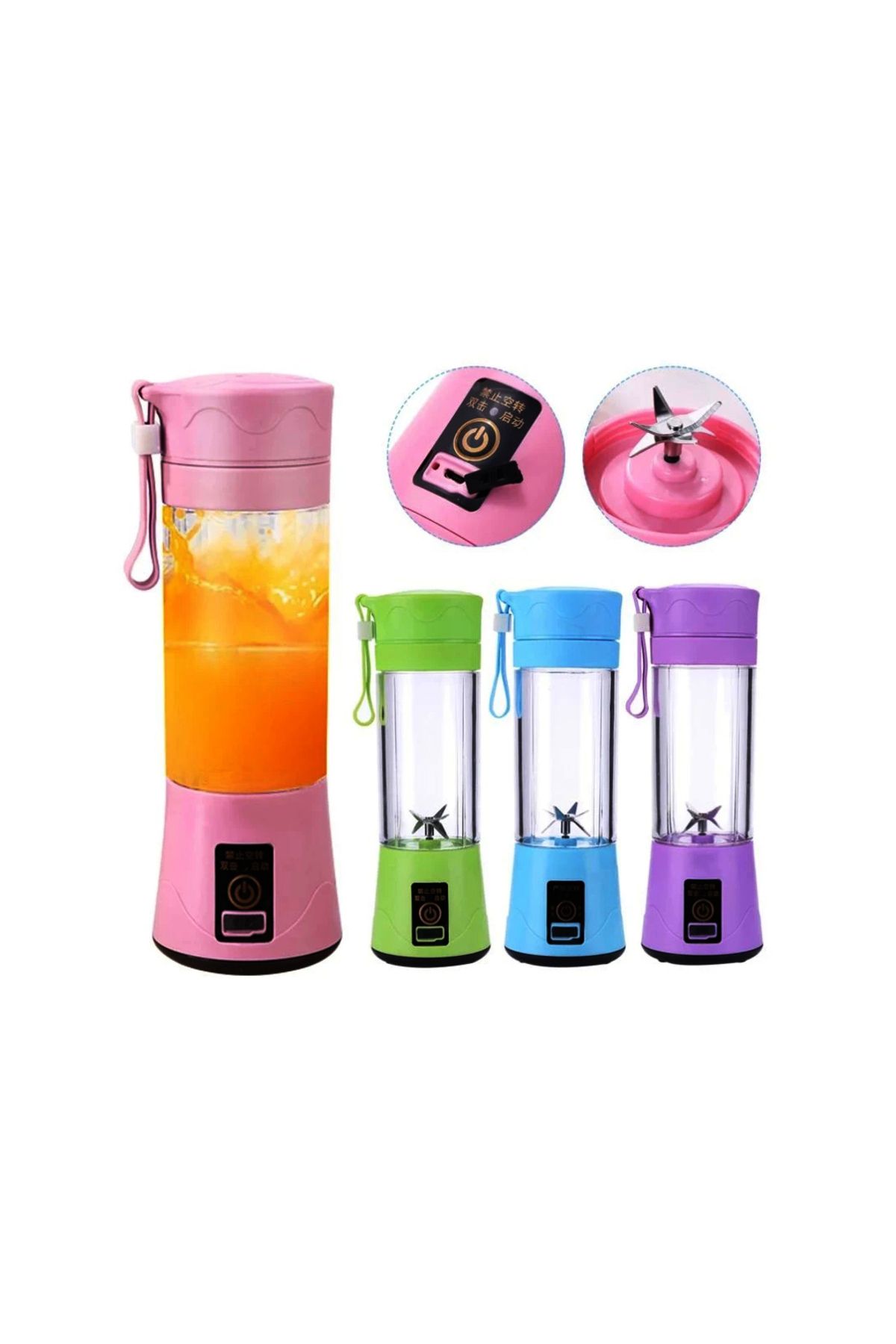 STOREMAX Rom MATARA MODELİ TAŞINABİLİR USB ŞARJLI BLENDER 380ML. Romshp 1067323