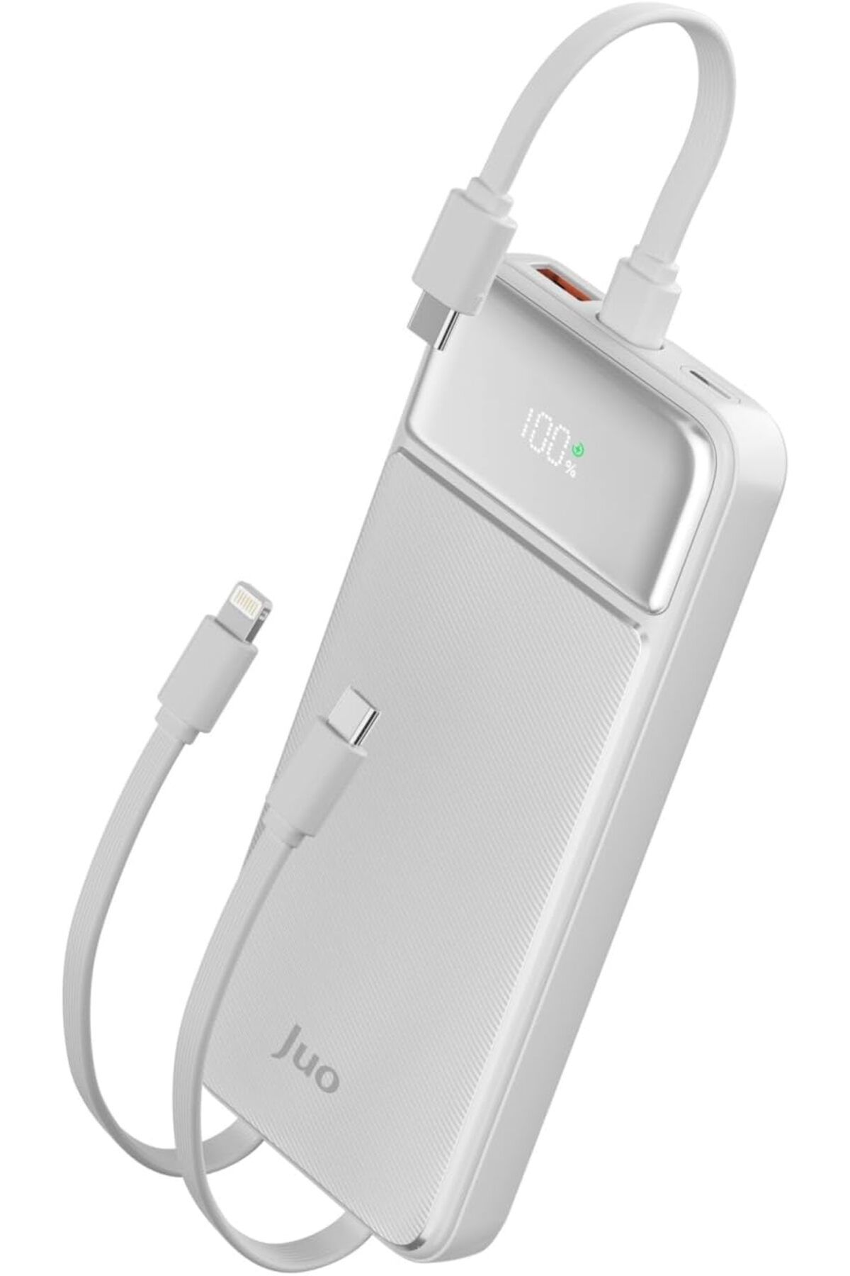 Mu Art Ahşap Mrt 10000mAh 22.5W Led Ekranlı Lightning ve Type-C Kablolu Powerbank Taşınabilir Hızlı Şarj Ci