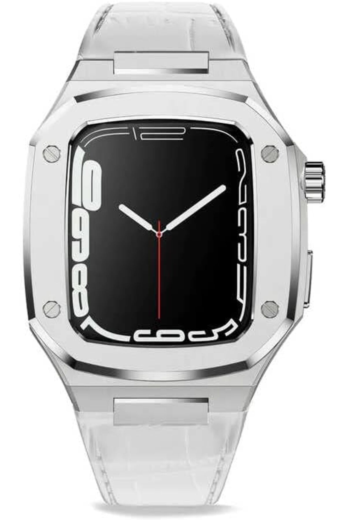 STOREMAX ELZ İle Uyumlu Watch 7 45mm KRD-67 Kordon Beyaz-Gümüş FRNTR 1127478