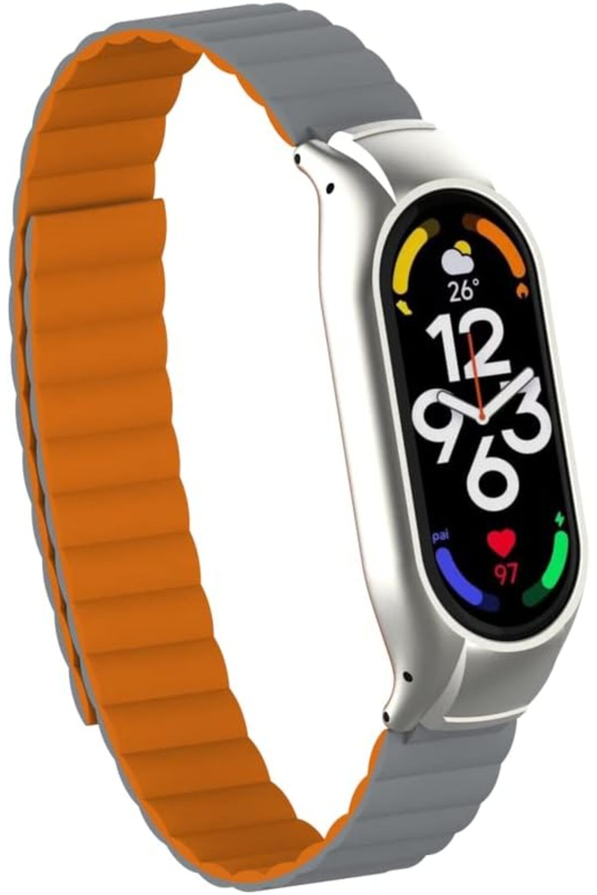 STOREMAX ELZ Xiaomi İle Uyumlu Mi Band 7 KRD-69 Kordon Gri-Turuncu FRNTR 1127478