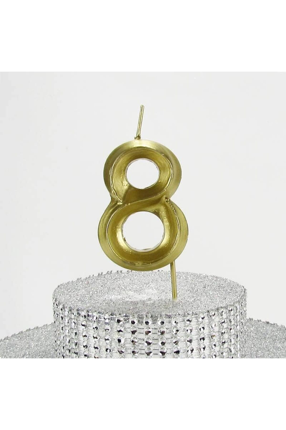 Mu Art Ahşap Mrt VİTRİNİ 8 Sekiz Rakamlı Gold (Altın) Mum 6.5 Cm Art 871301