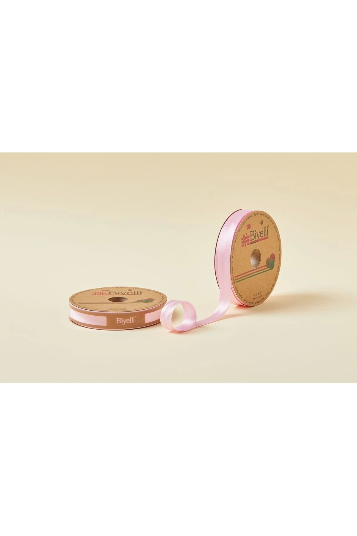 P Parla Biye Saten Katlı 007 Pembe 2 cm 25 Metre %100 Polyester